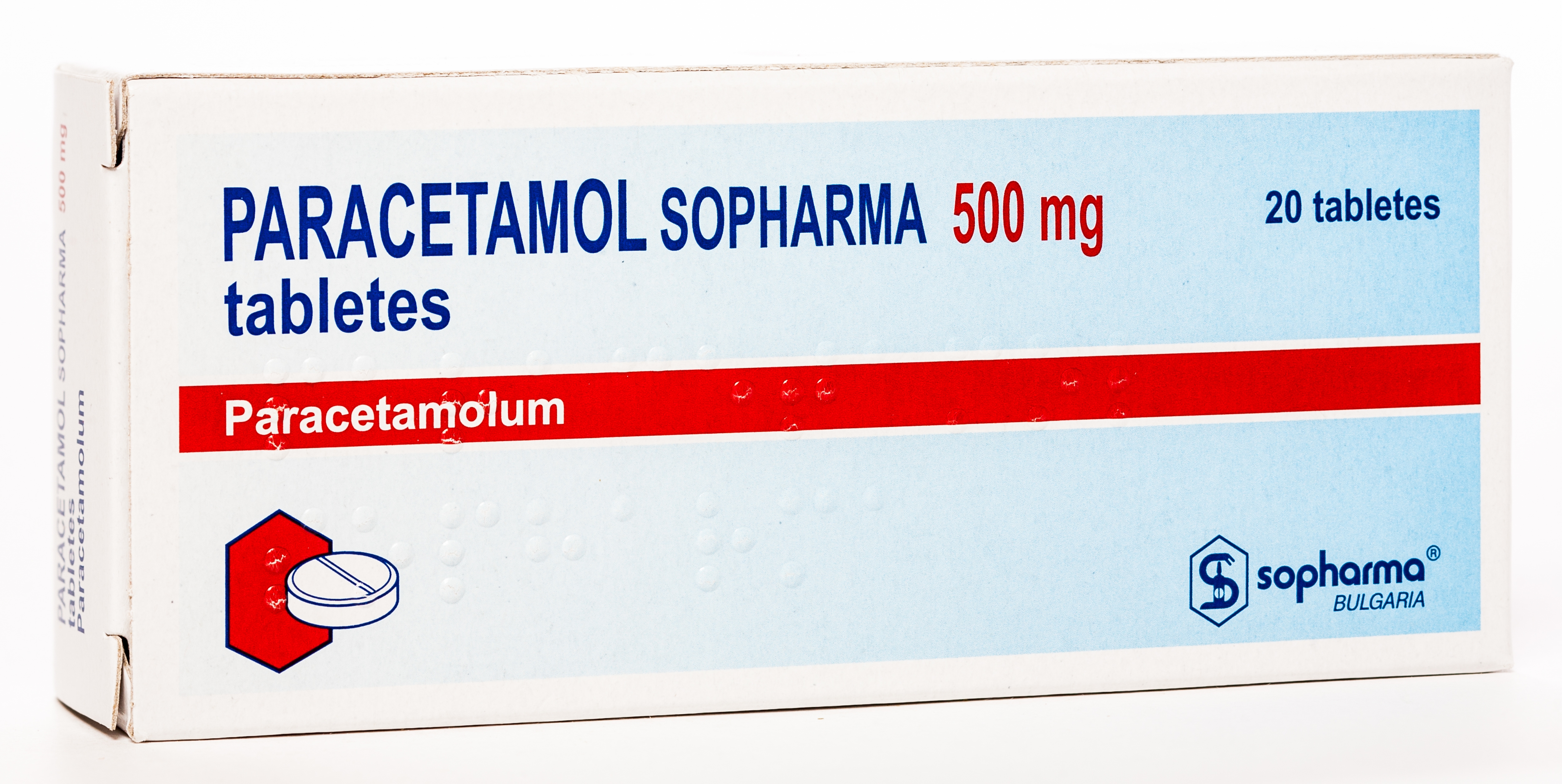 PARACETAMOL Sopharma 500 mg tabletes, 20 gab. - Produkta attēls 