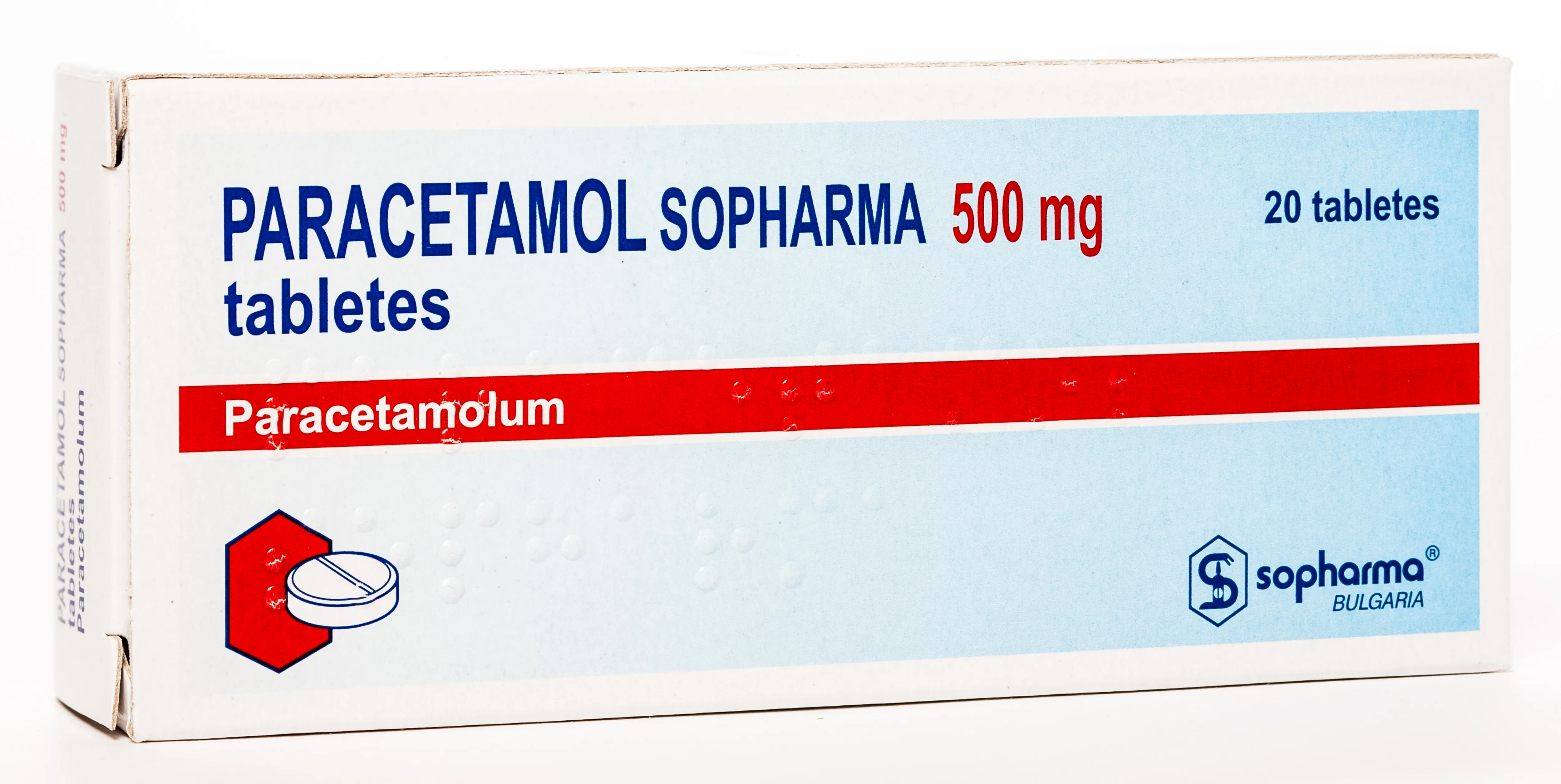 PARACETAMOL Sopharma 500 mg tabletes, 20 gab. - Produkta attēls 