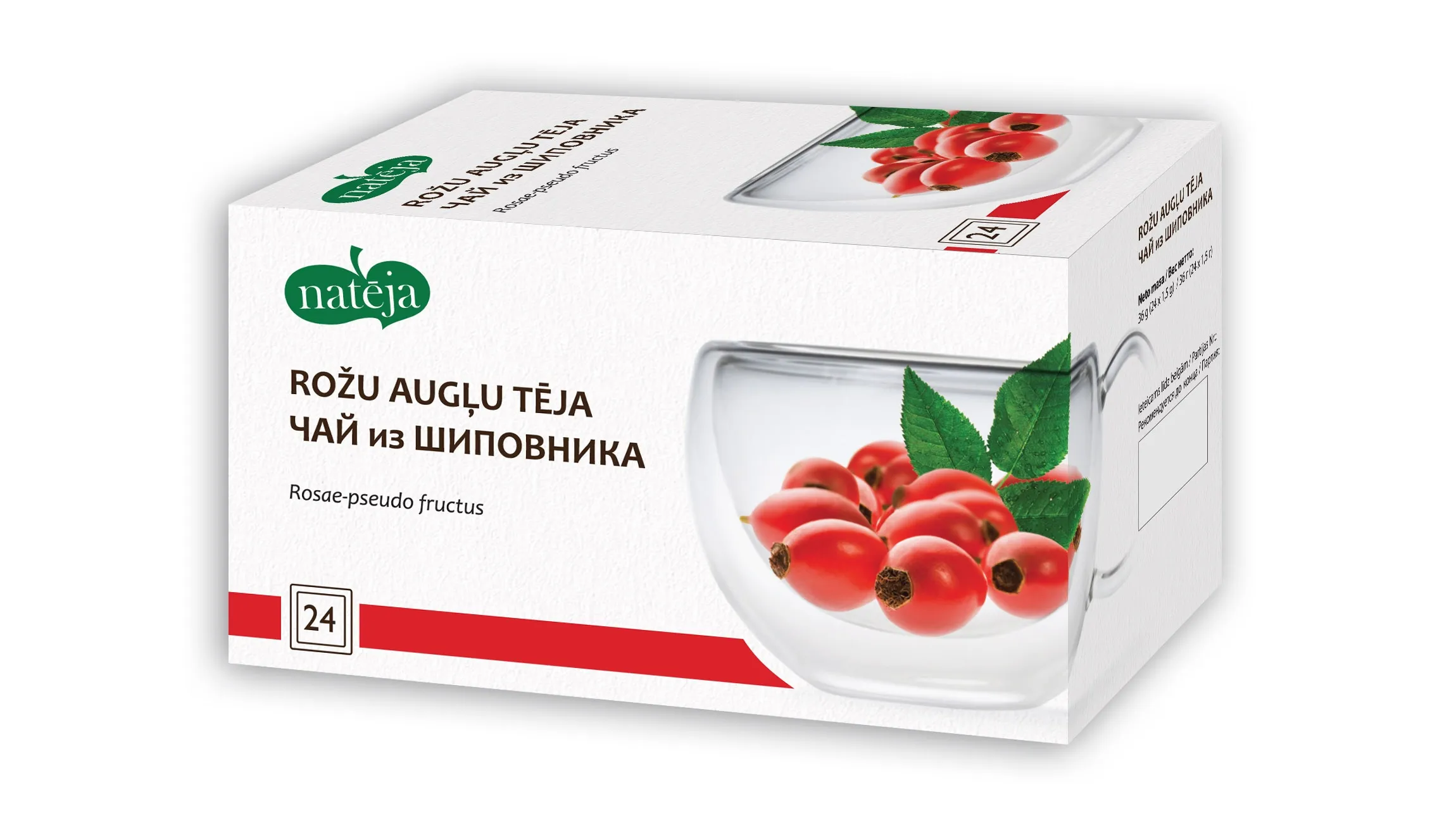 NATĒJA Mežrozīšu augļu tēja, 24 gab - Produkta attēls 