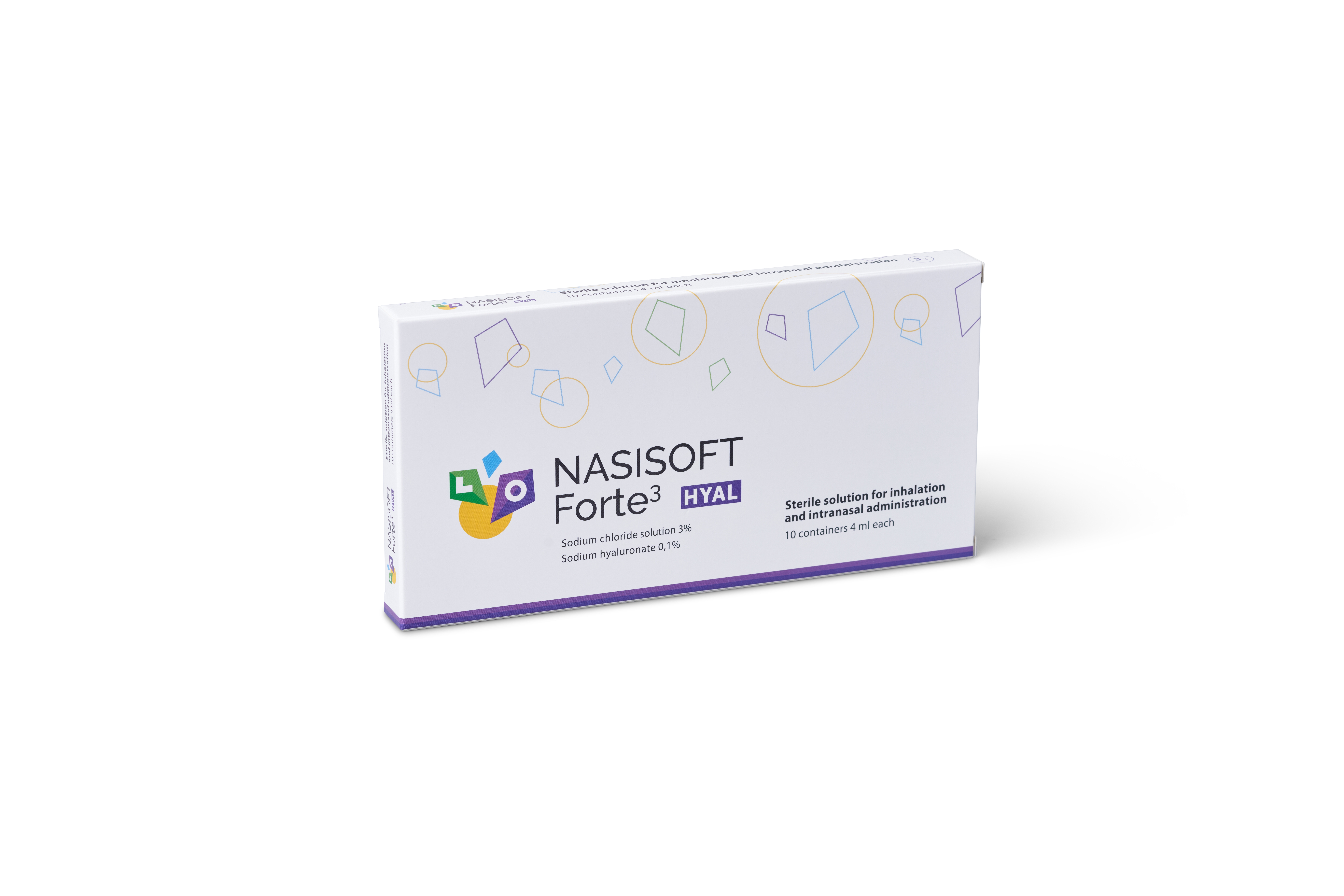NASISOFT FORTE 3 Hyal sterils šķīdums inhalācijām un intranazālai lietošanai, 10*4 ml - Produkta attēls 
