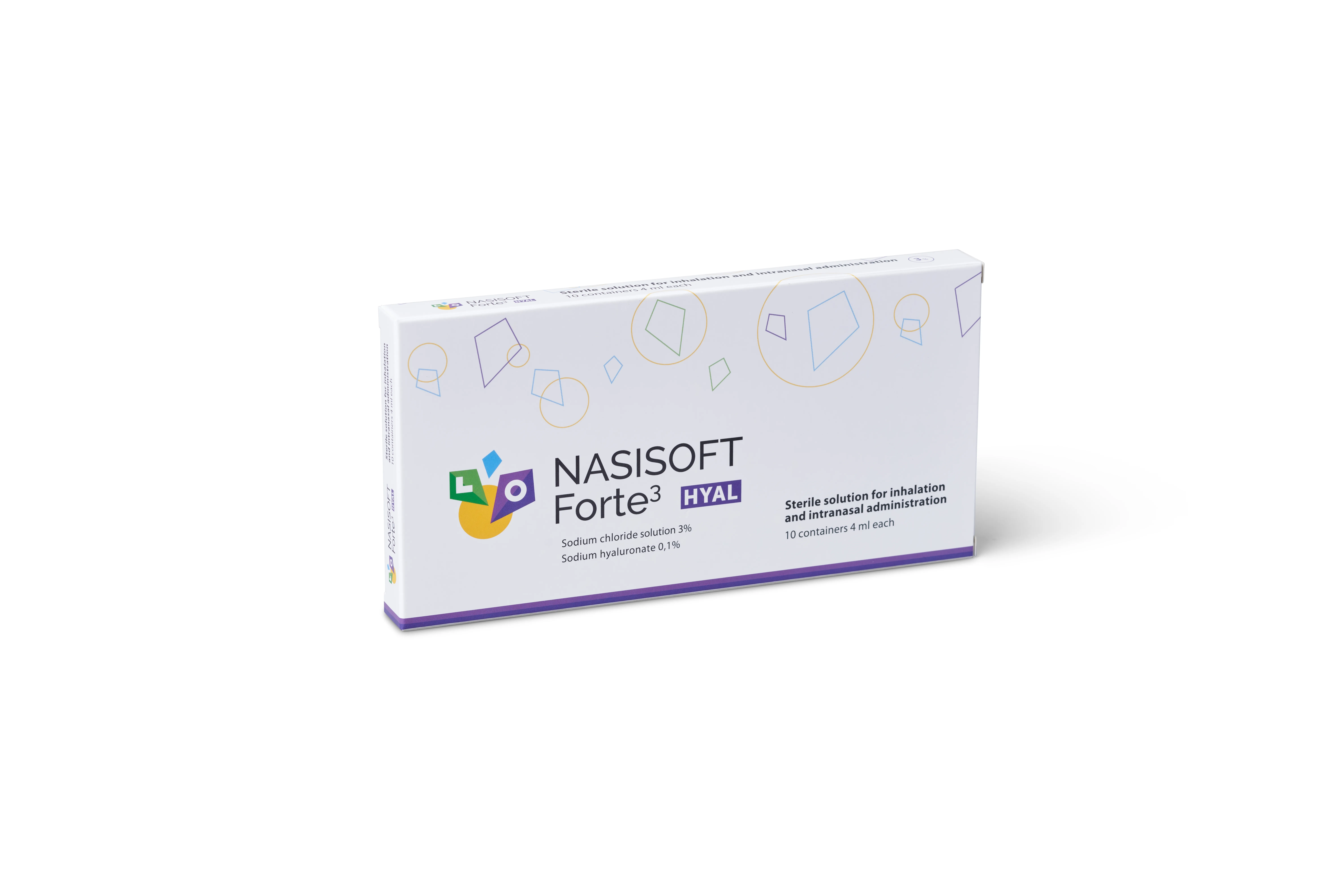 NASISOFT FORTE 3 Hyal sterils šķīdums inhalācijām un intranazālai lietošanai, 10*4 ml - Produkta attēls 