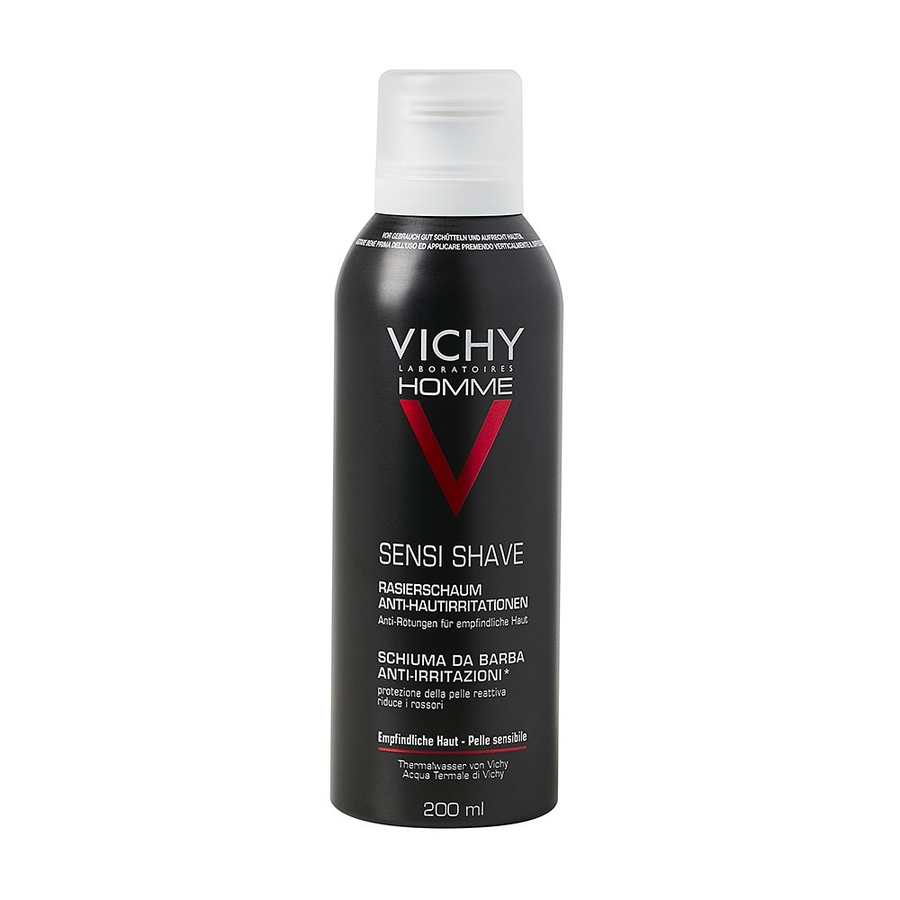 VICHY Homme skūšanās putas jutīgai ādai, 200 ml - Produkta attēls 