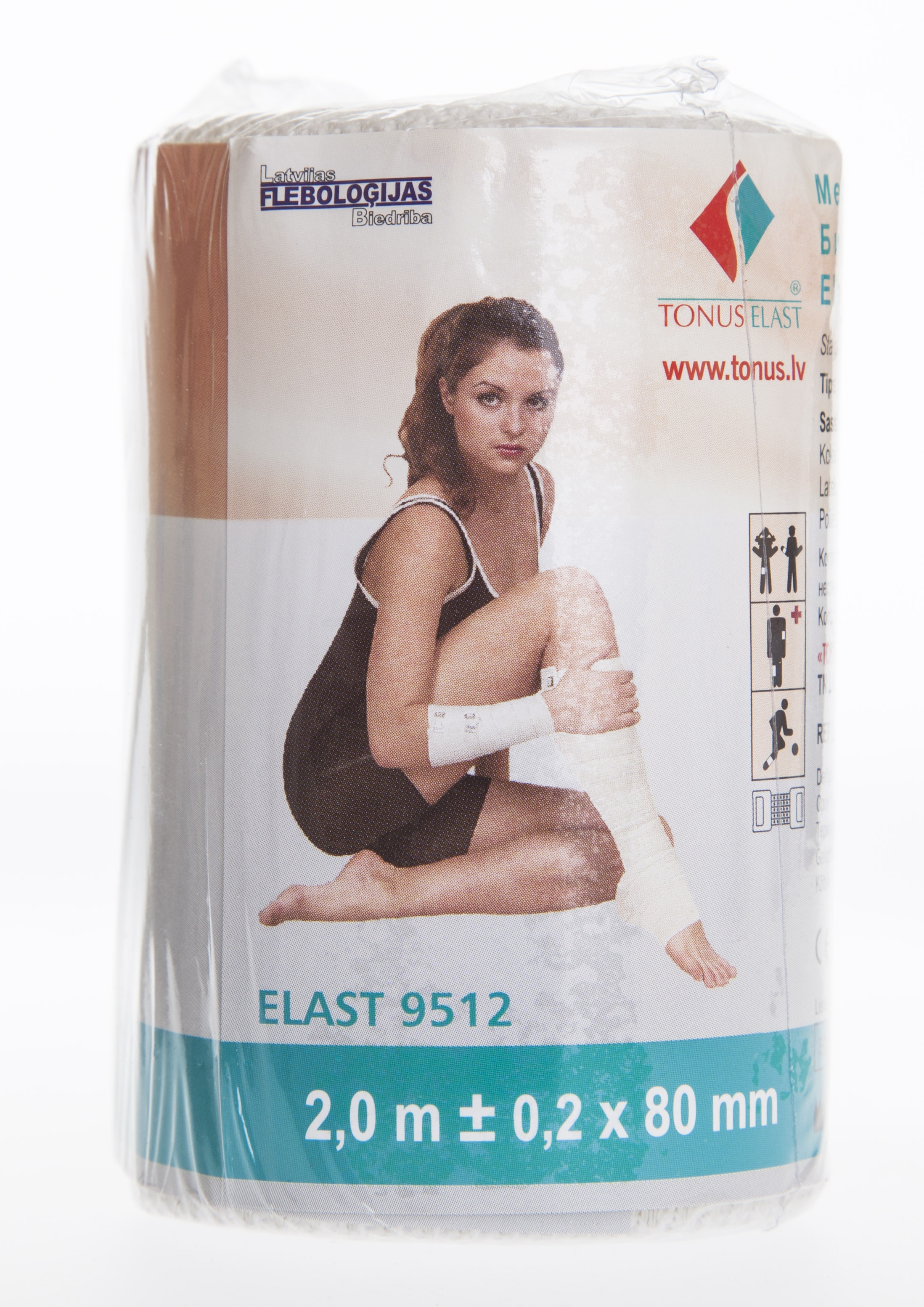 TONUS ELAST Elastīgā saite "Tonus" (8cm x 2m, vidējas stiepjamības) - Produkta attēls 