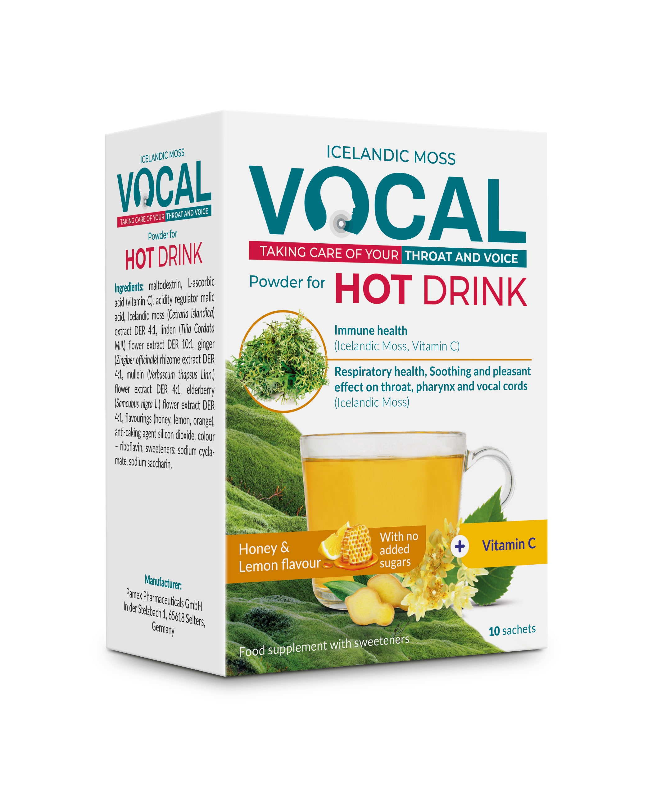 VOCAL karstais dzēriens paciņās (citrons un medus), 10 gab. - Produkta attēls 