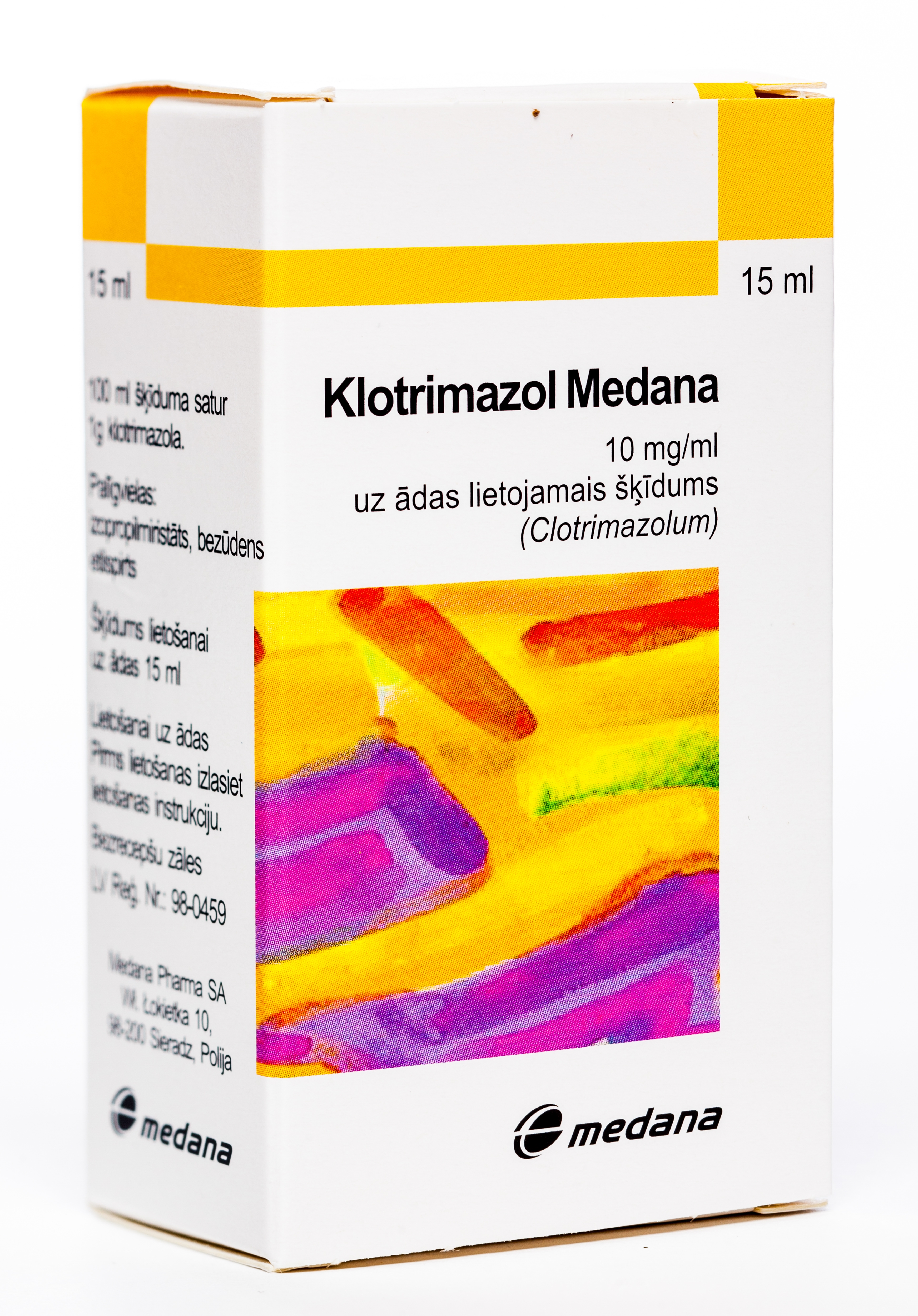CLOTRIMAZOLUM SOL 1% 15ML-MEDANA - Produkta attēls 