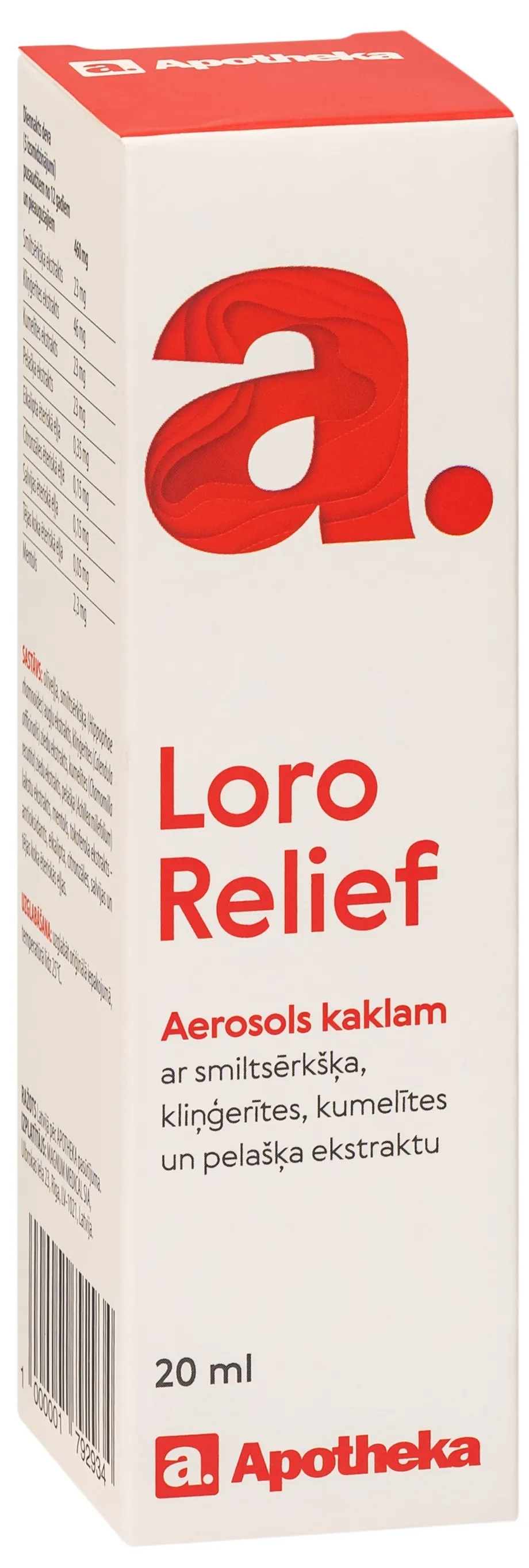 APOTHEKA Loro Relief sprejs, 20 ml - Produkta attēls 