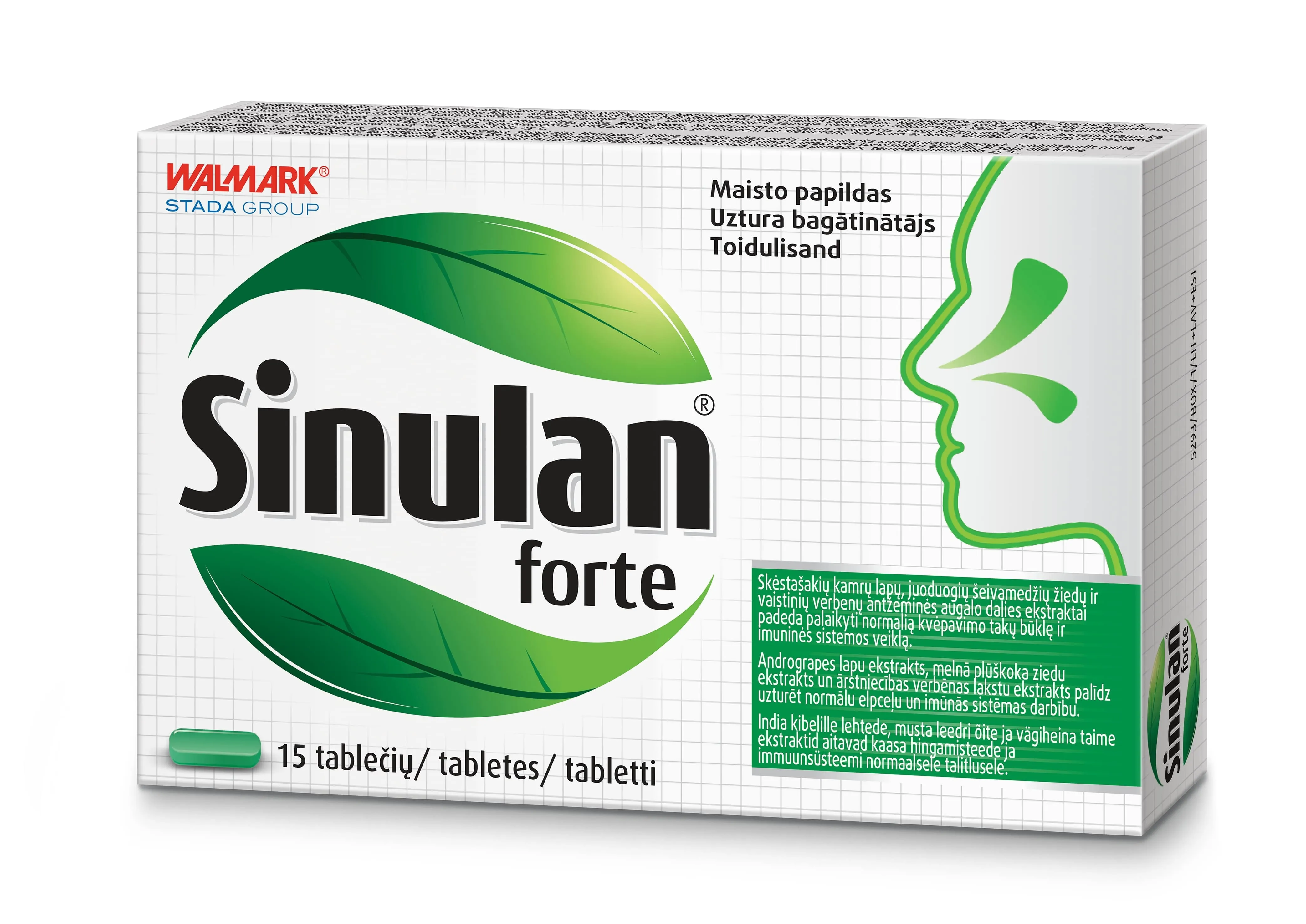 SINULAN Forte tabletes, 15 gab - Produkta attēls 