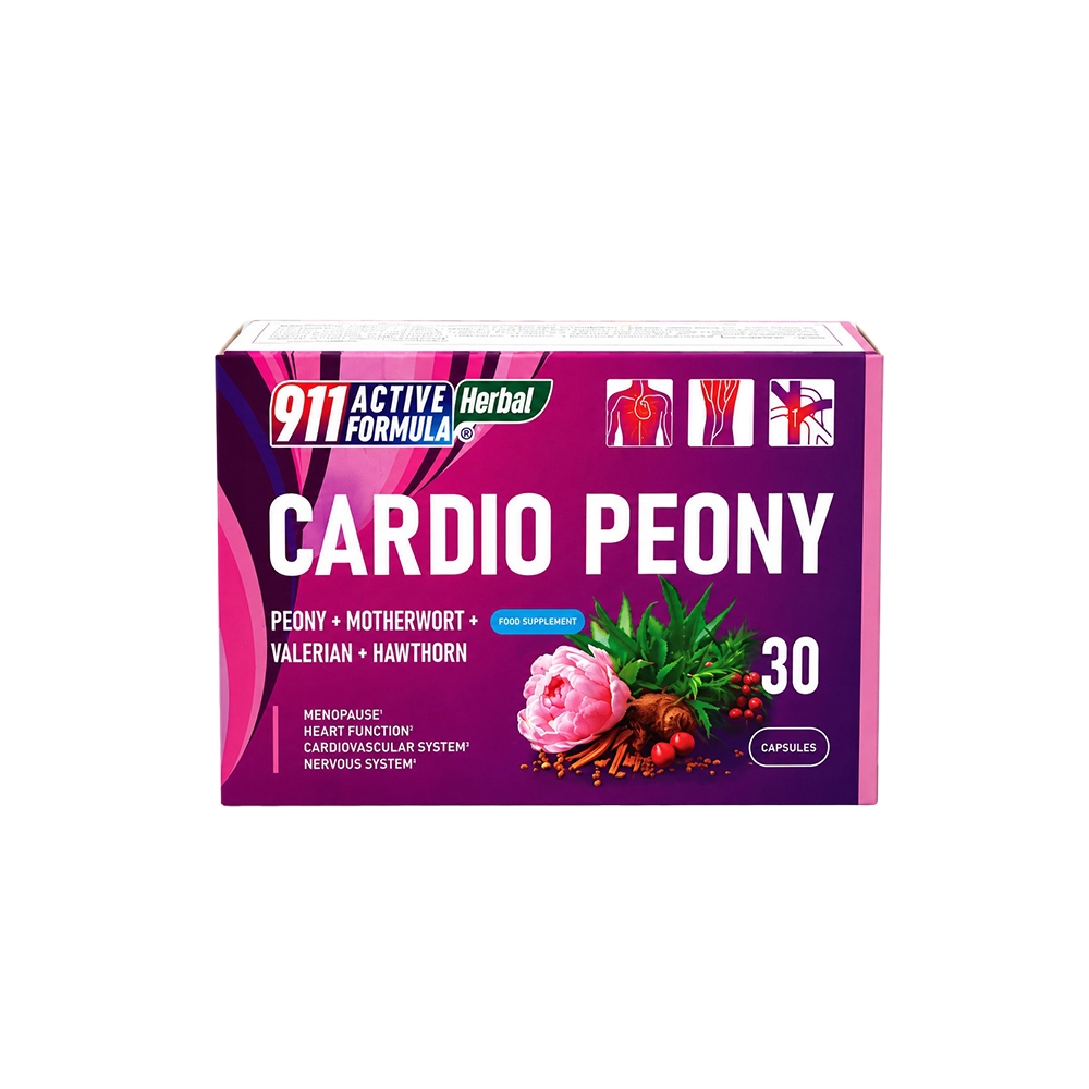 911 Cardio Peony sirds kapsulas, 30 gab - Produkta attēls 