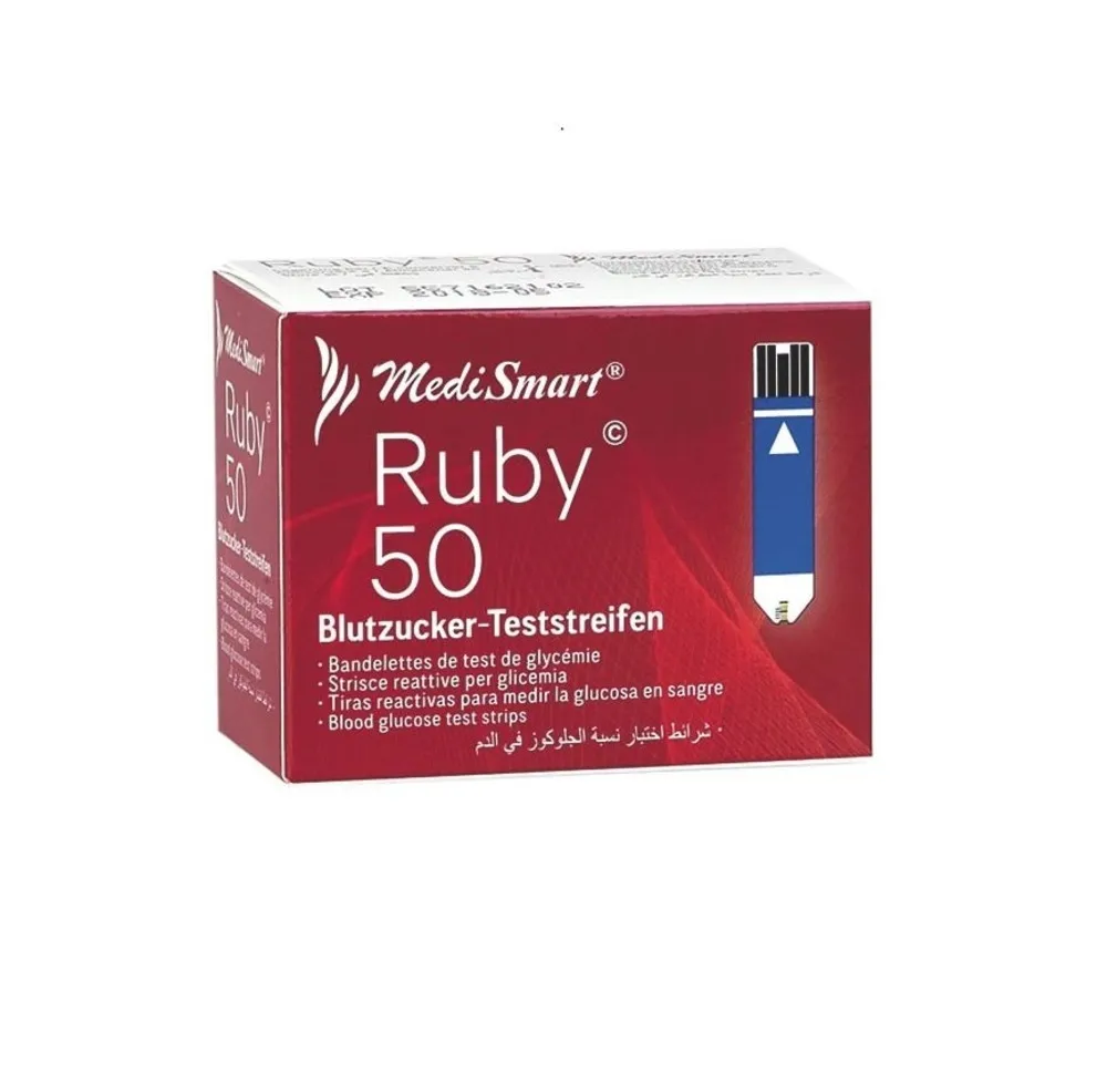 MEDISMART Ruby glikēmijas teststrēmeles, 50 gab. - Produkta attēls 