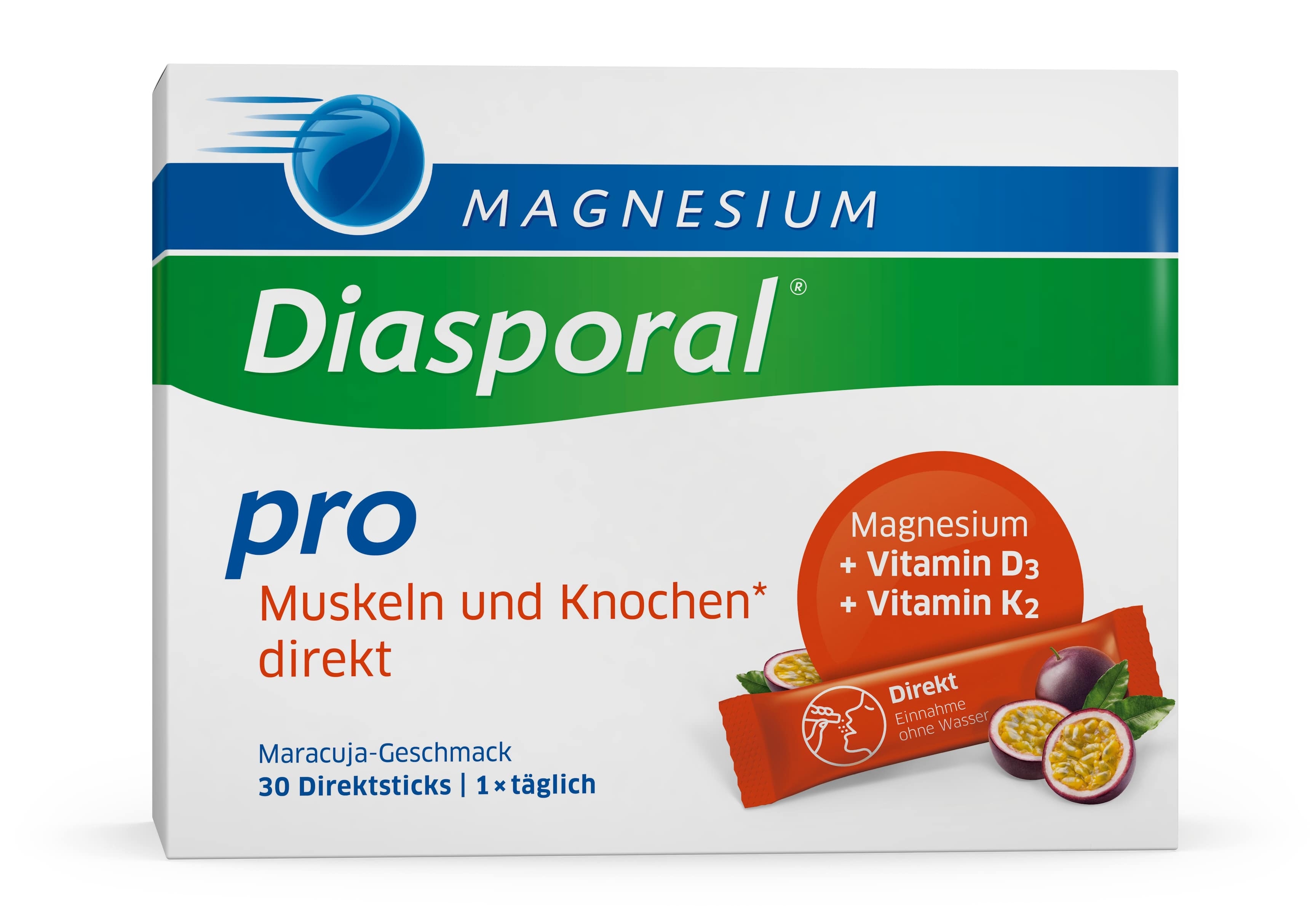 MAGNESIUM Diasporal Pro muskuļiem un kauliem, pulveris, 30 gab. - Produkta attēls 