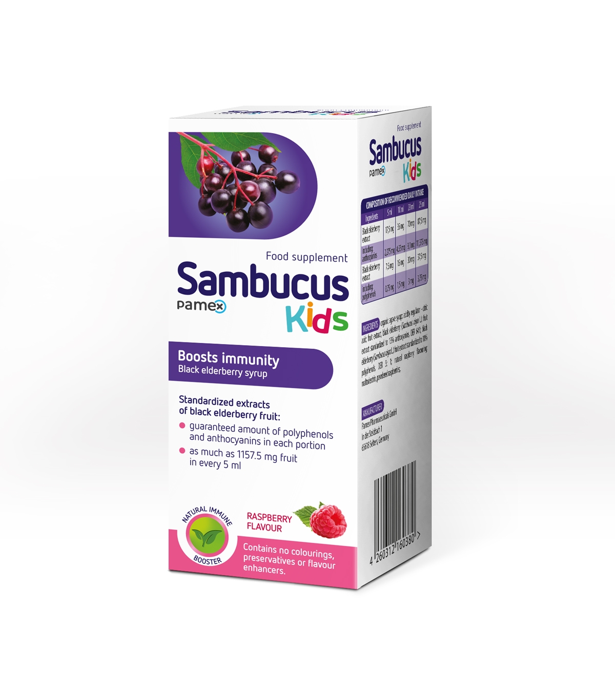 SAMBUCUS Kids sīrups, 120 ml - Produkta attēls 