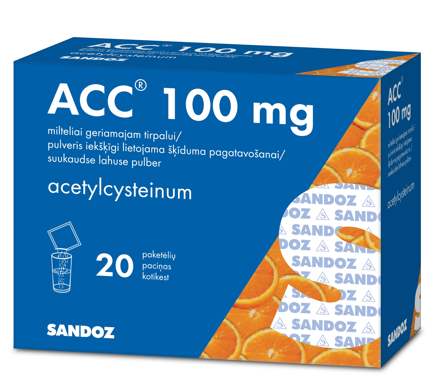 ACC 100 mg paciņas, 20 gab. - Produkta attēls 