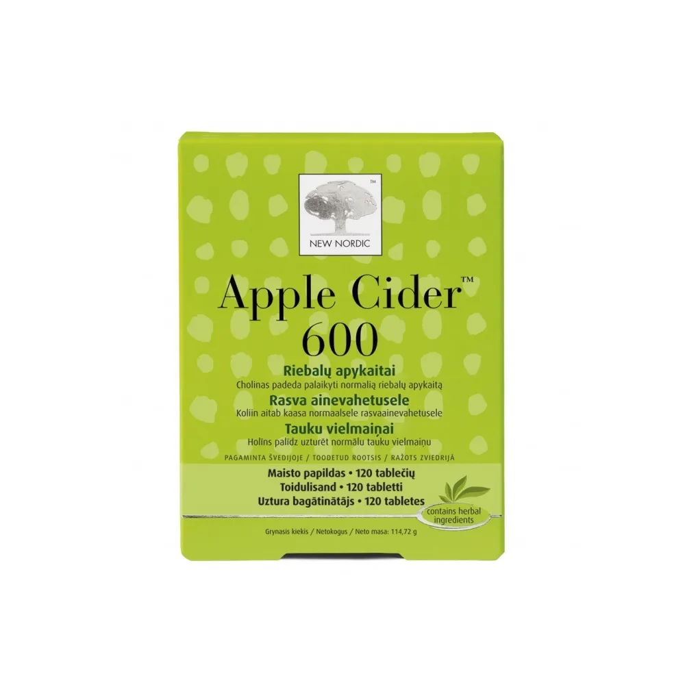 NEW NORDIC Apple cider tabletes, 120 gab. - Produkta attēls 