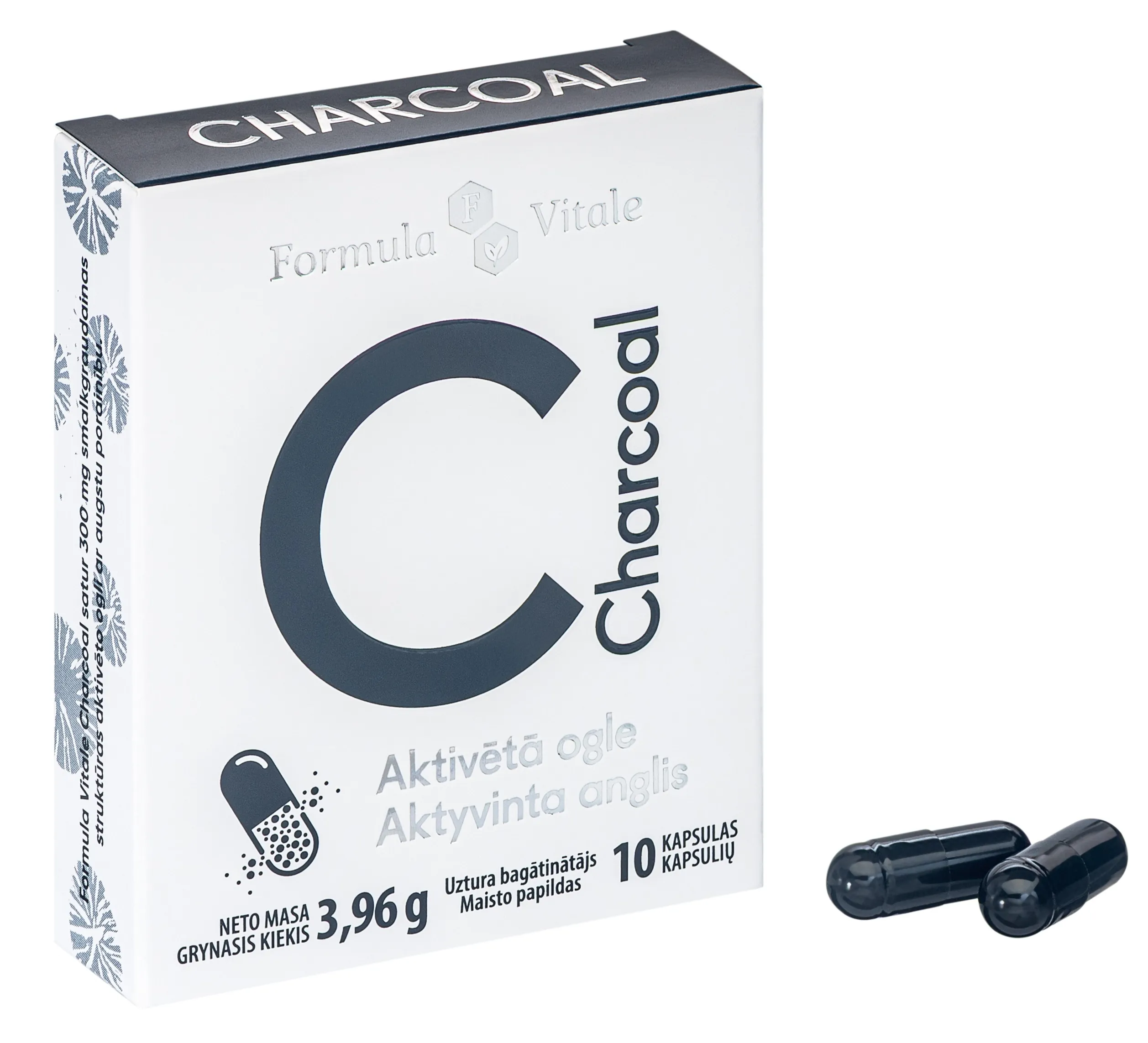 FORMULA VITALE Aktivētā Ogle 300mg kapsulas, 10 gab. - Produkta attēls 