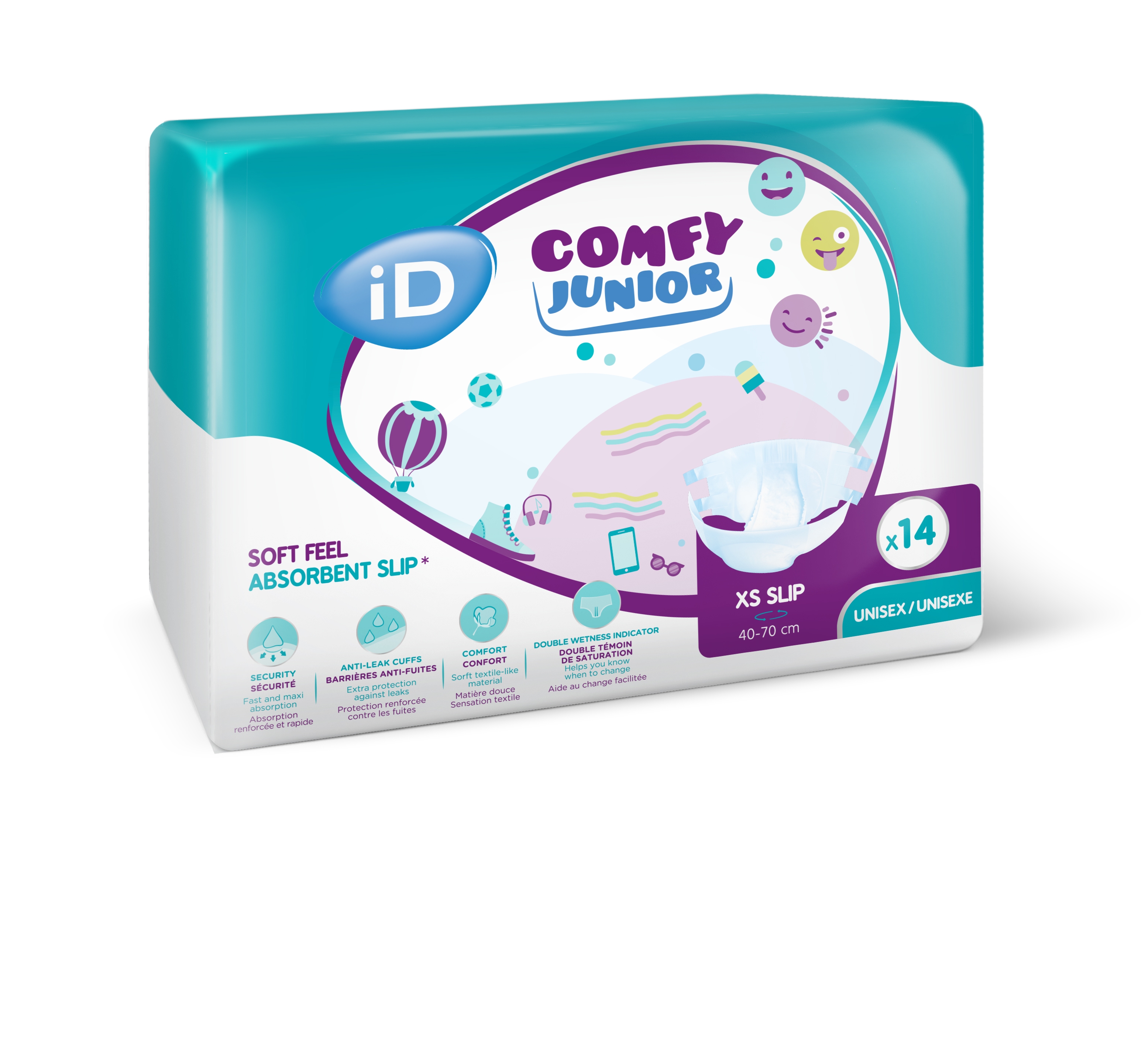ID Comfy Junior Slip XS uzsūcošas bikses, 14 gab. - Produkta attēls 