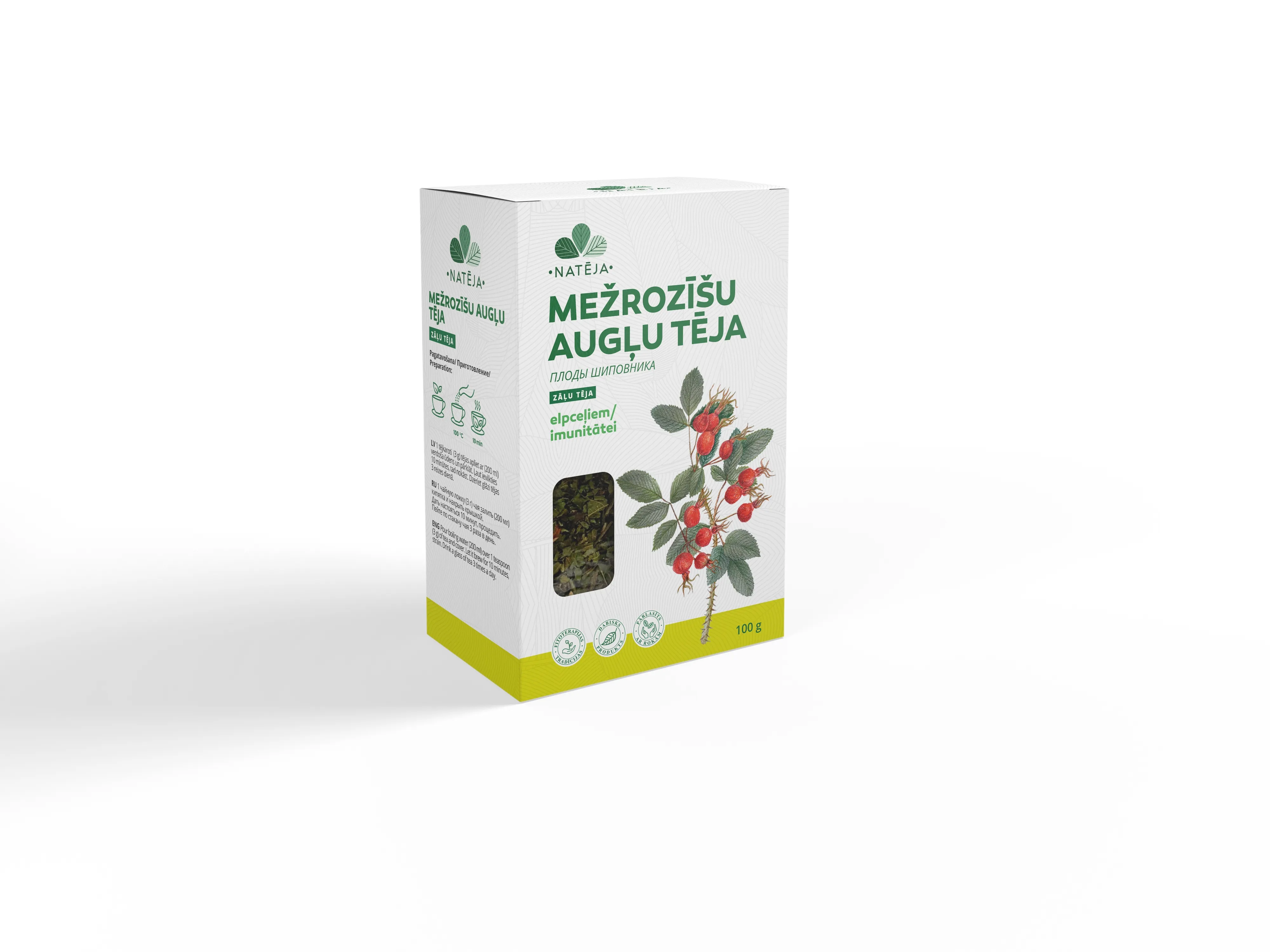 NATĒJA Mežrozīšu augļu tēja, 100 g - Produkta attēls 