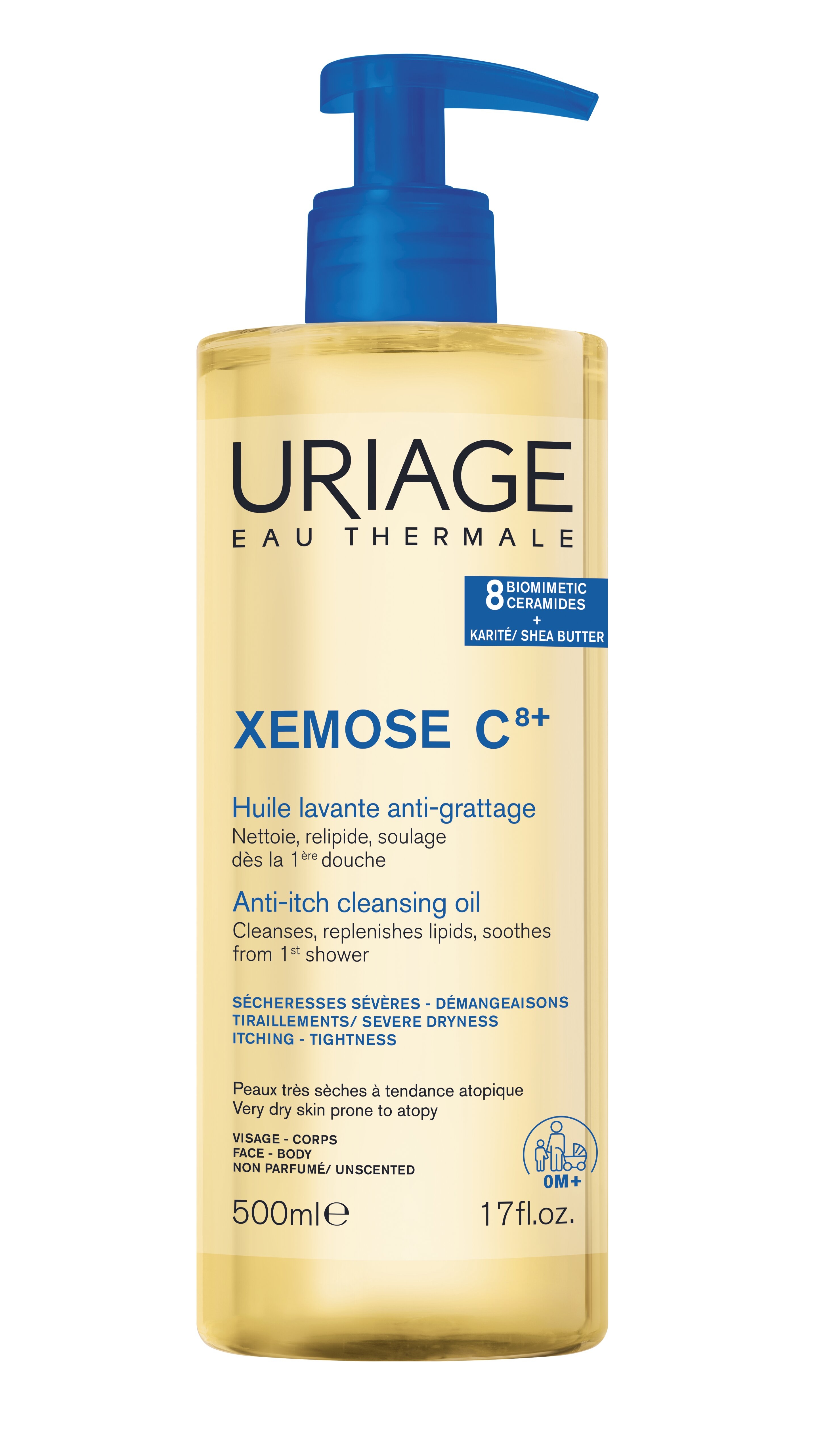 URIAGE Xemose Huile Soothing attīroša eļļa, 500 ml - Produkta attēls 
