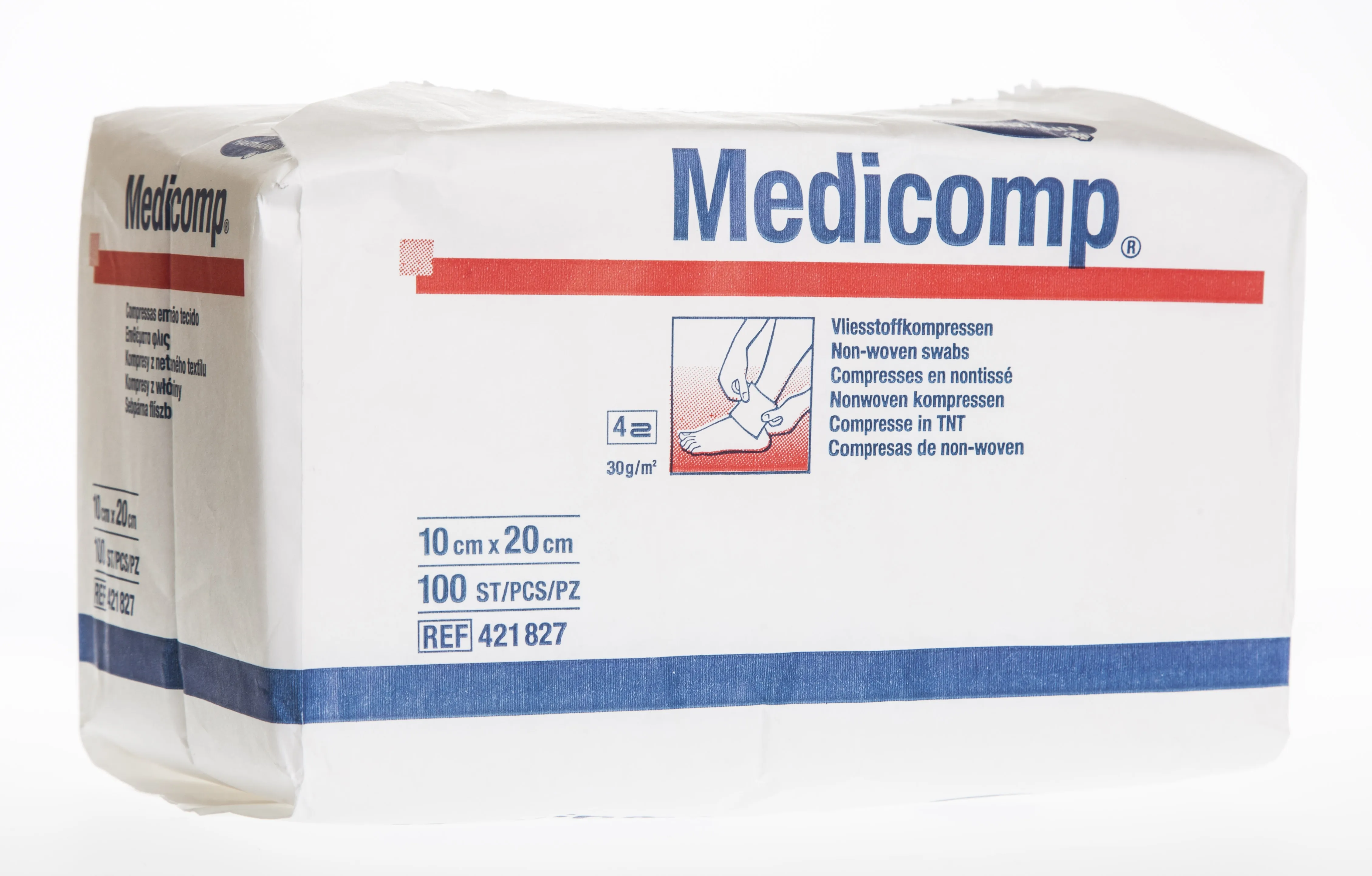 SALVETES MEDICOMP NEAUSTAS 10x10CM N100 - Produkta attēls 