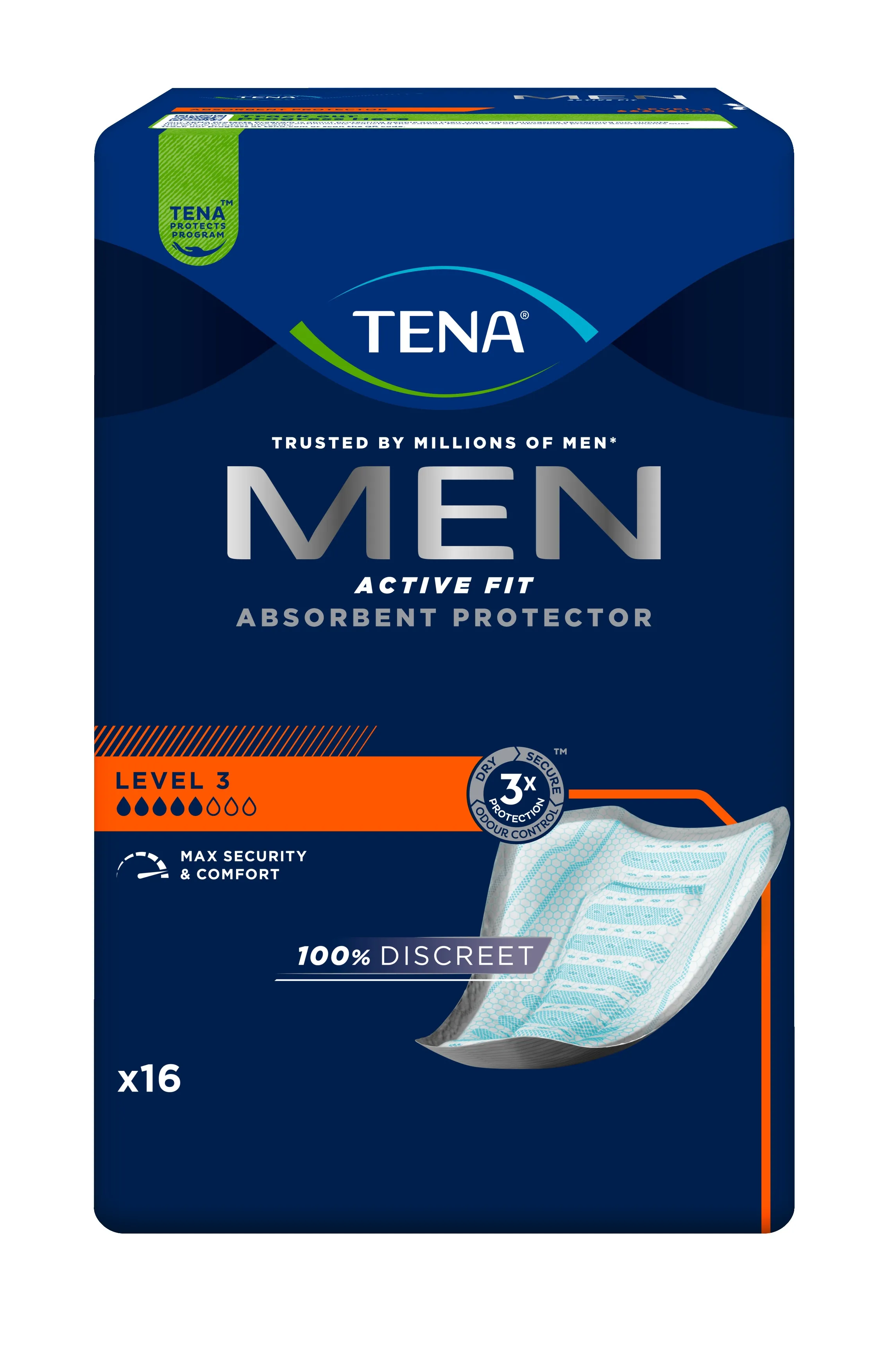 TENA Men Level 3 ieliktņi vīriešiem, 16 gab. - Produkta attēls 