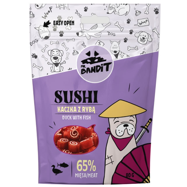 MR.BANDIT SUSHI SUŠI ROLLI PĪLE AR ZIVI 80G - Produkta attēls 