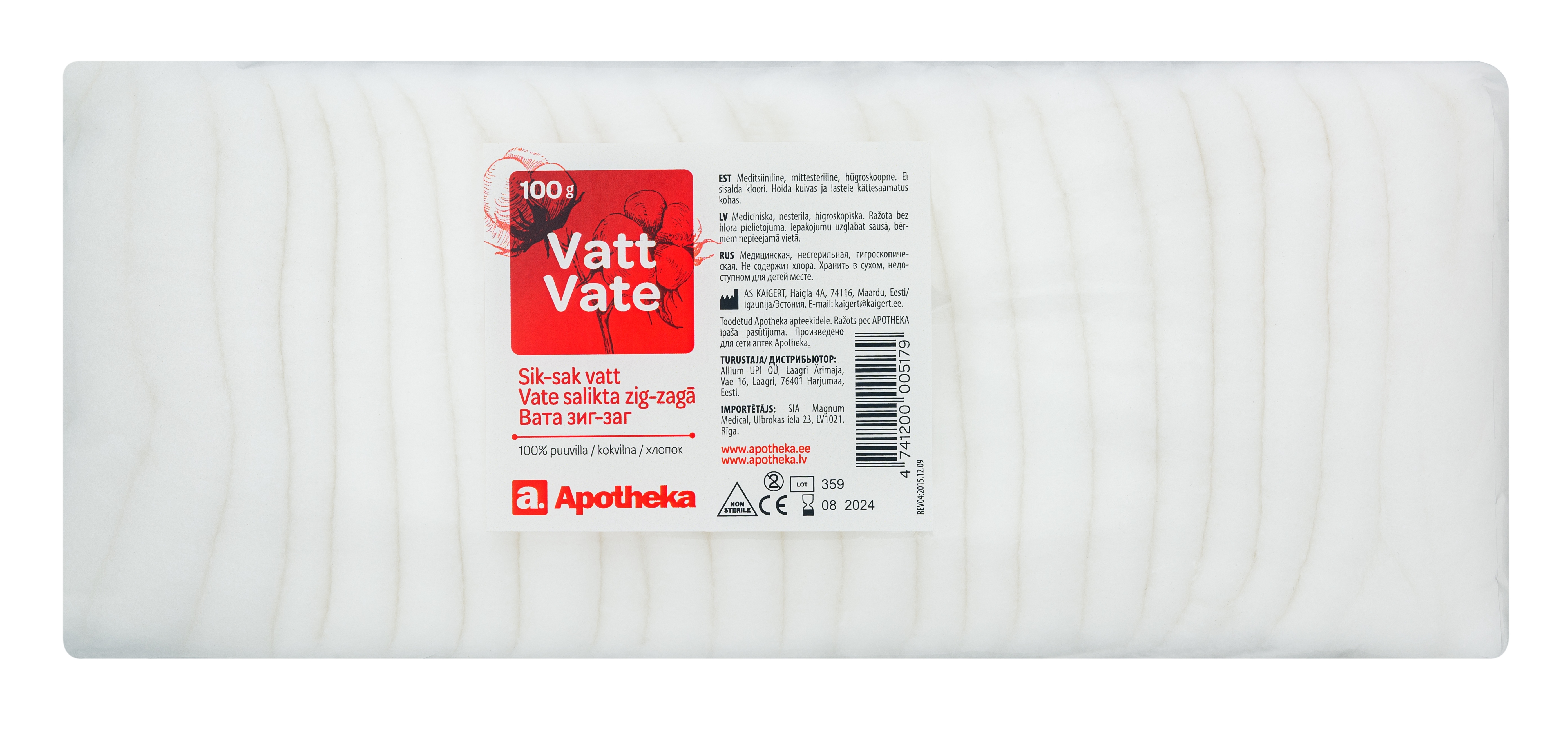 APOTHEKA Vate Zig-Zag, 100 g - Produkta attēls 