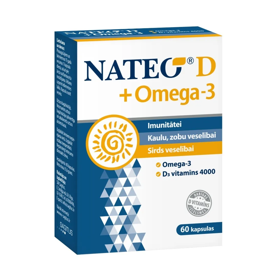 NATEO D PLUS Omega-3 SV4000  kapsulas, 60 gab. - Produkta attēls 4