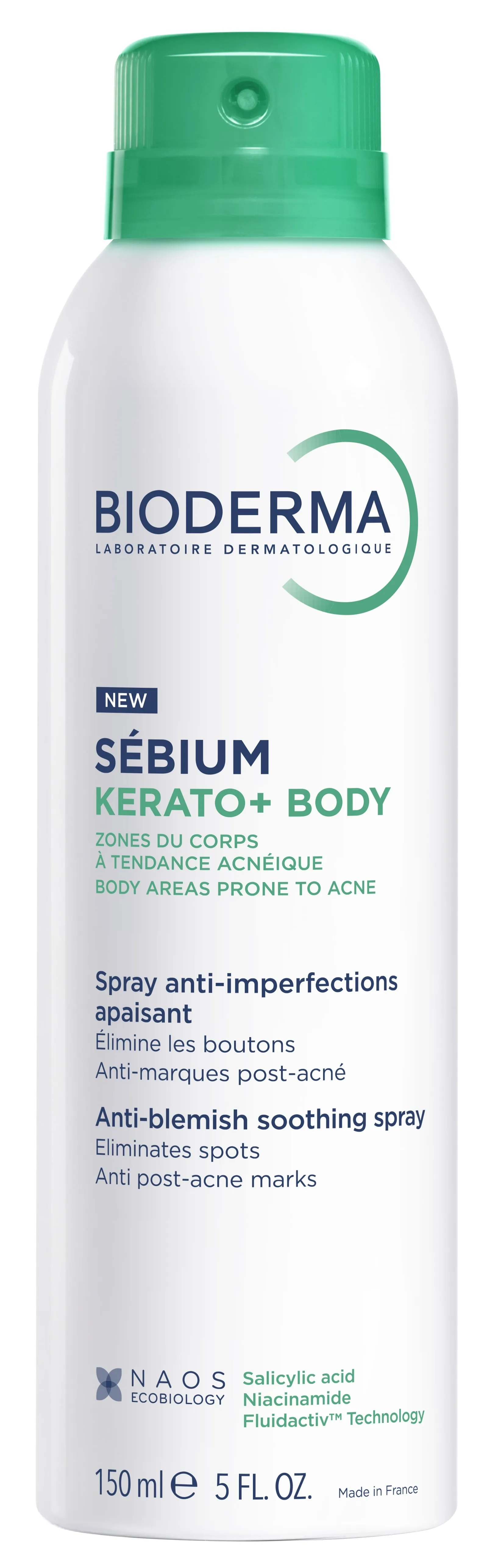 BIODERMA Sebium Kerato+ Body Spray sprejs, 150 ml - Produkta attēls 
