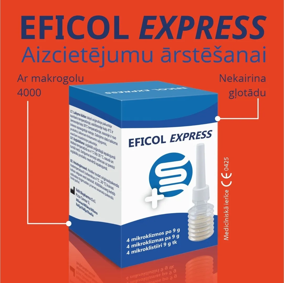 EFICOL Express 9 g mikroklizma, 4 gab - Produkta attēls 1