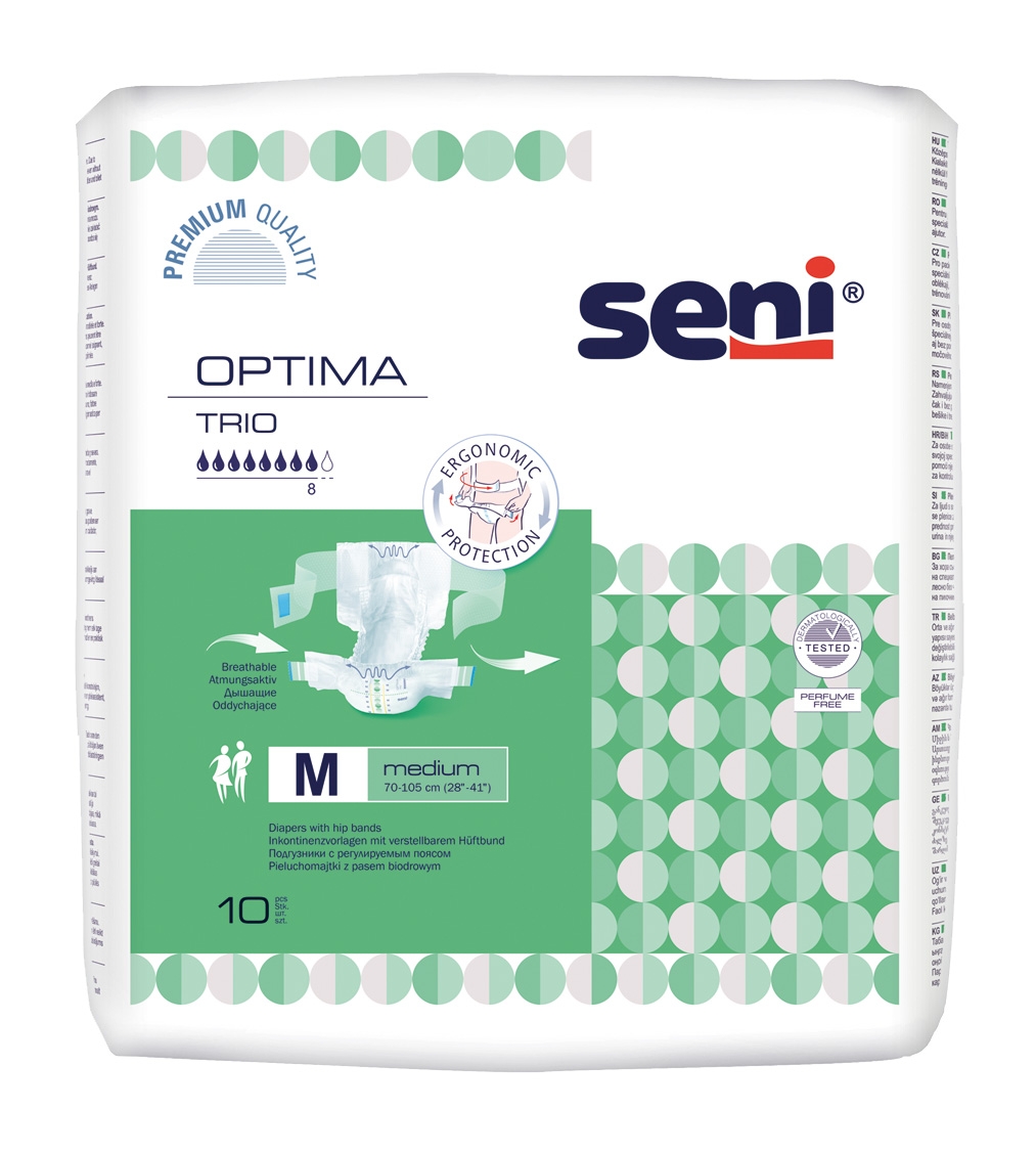 SENI OPTIMA TRIO jostbikses pieaugušajiem, M izmērs, 10 gab. - Produkta attēls 