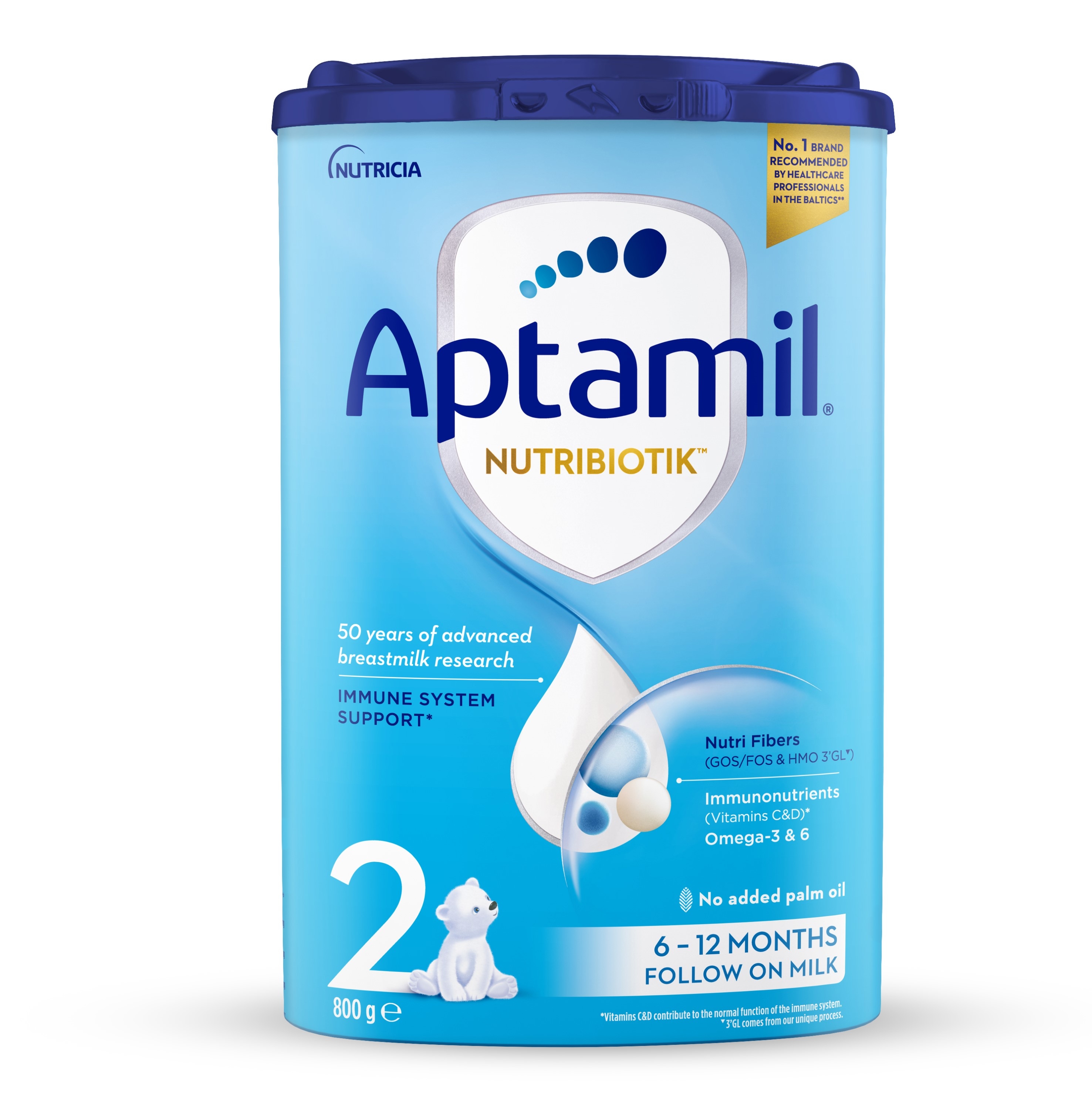 APTAMIL Nutribiotik 2 (no 6 mēn.) pulveris, 800 g. - Produkta attēls 