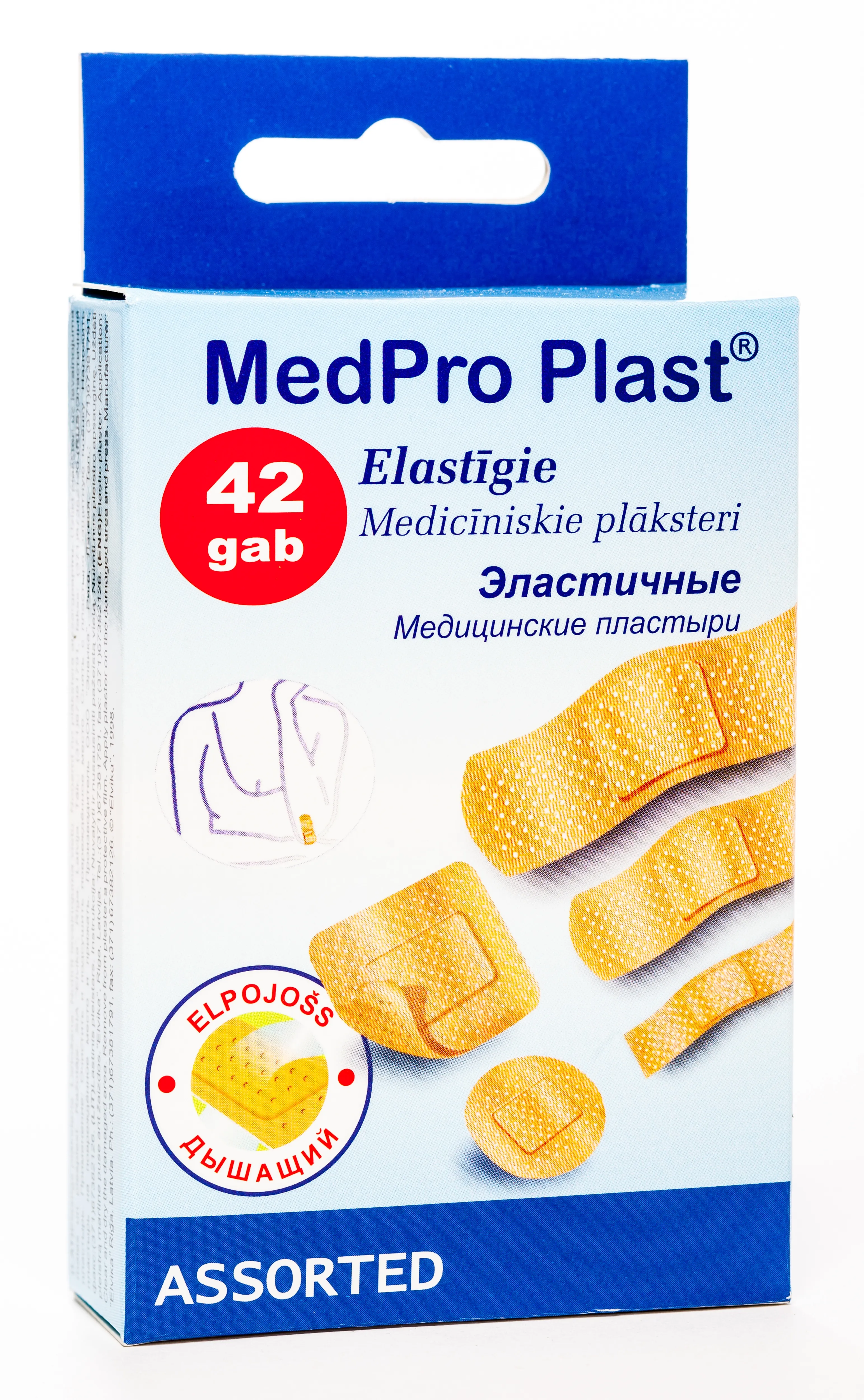 PLĀKSTERI MEDPRO PLAST ASORTI N42 ELASTĪGI - Produkta attēls 