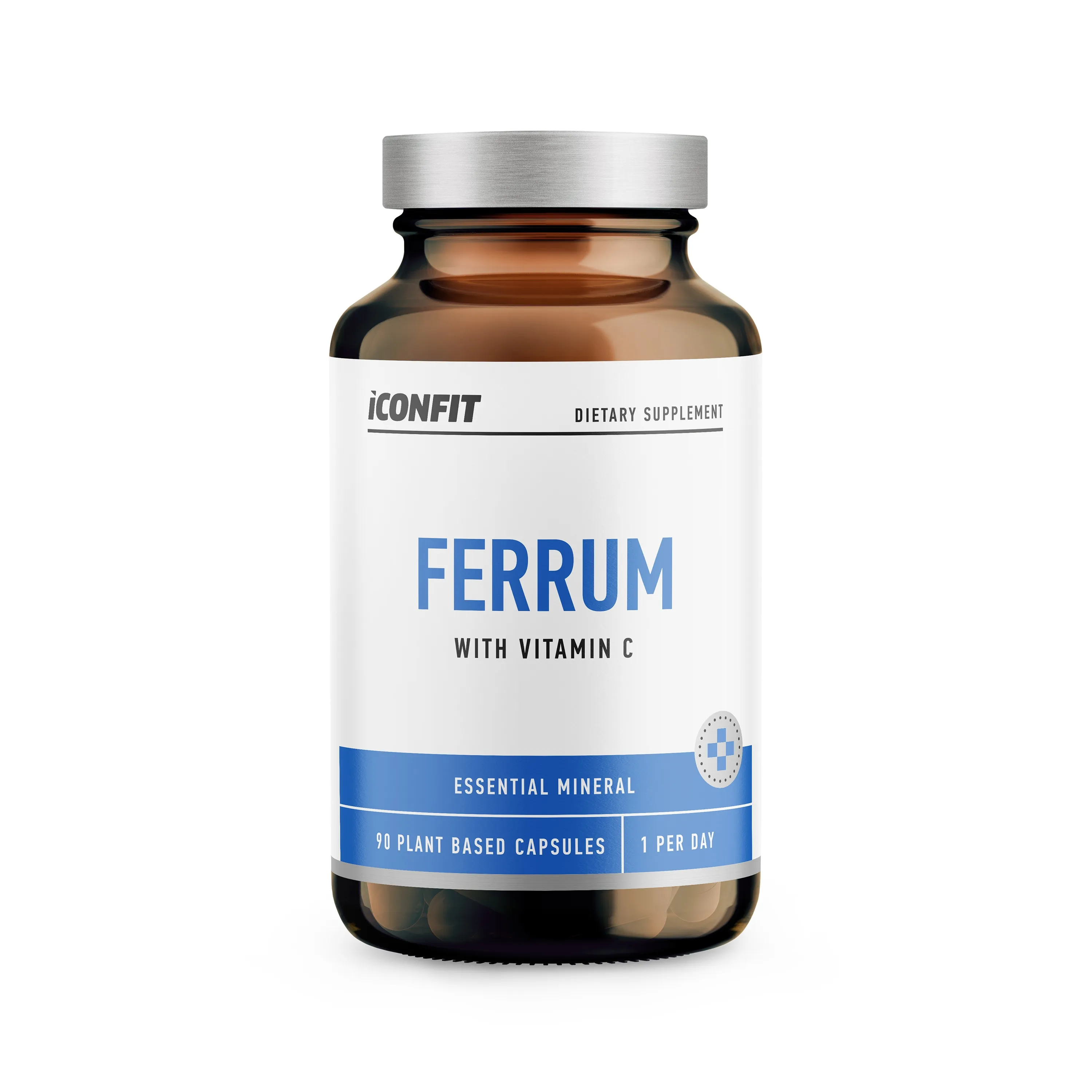 ICONFIT Ferrum (dzelzs bisglicināts 20 mg) ar c vitamīnu, kapsulas, 90 gab. - Produkta attēls 