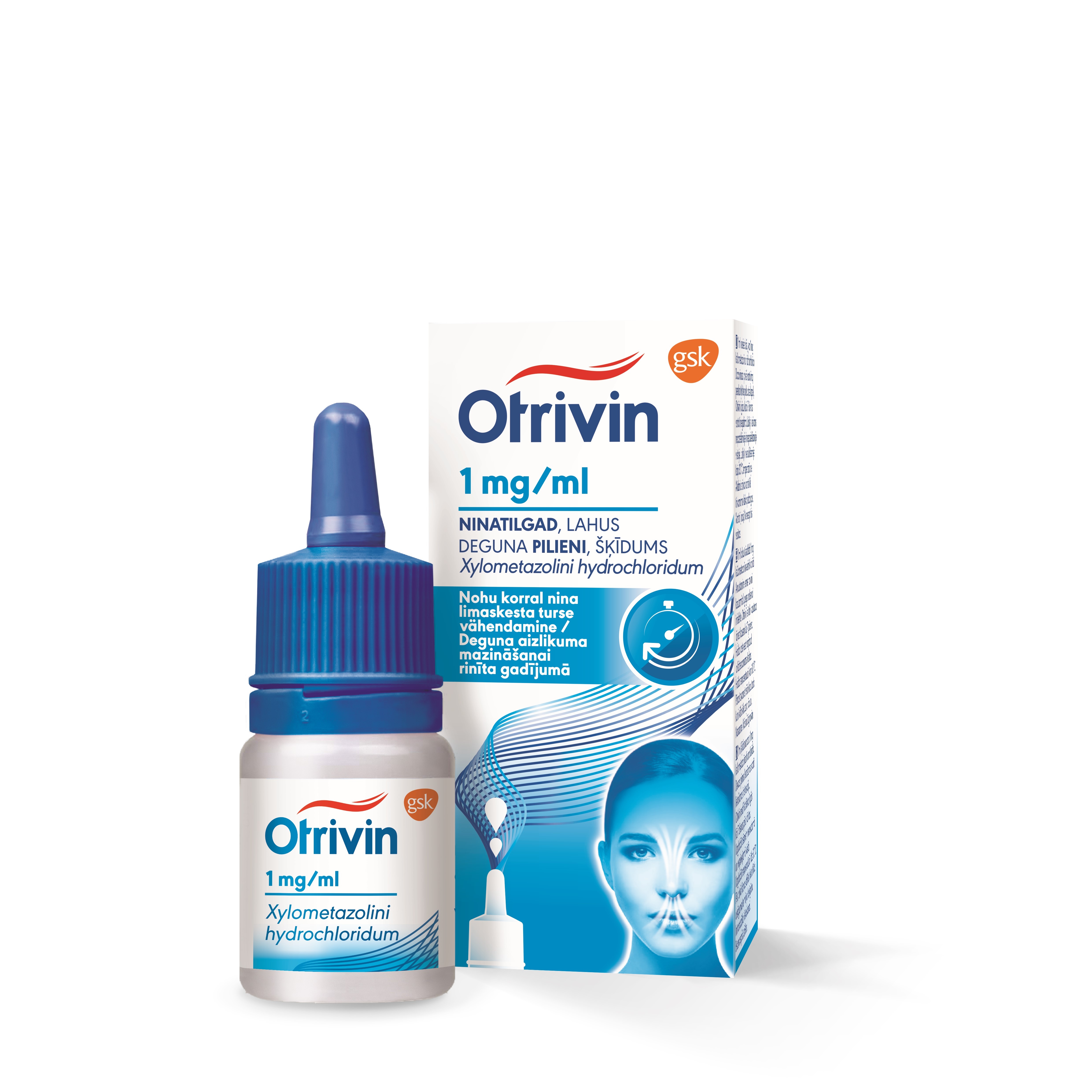 OTRIVIN Nasal 0.1 % deguna pil. ar mitrinošu efektu, 10 ml - Produkta attēls 