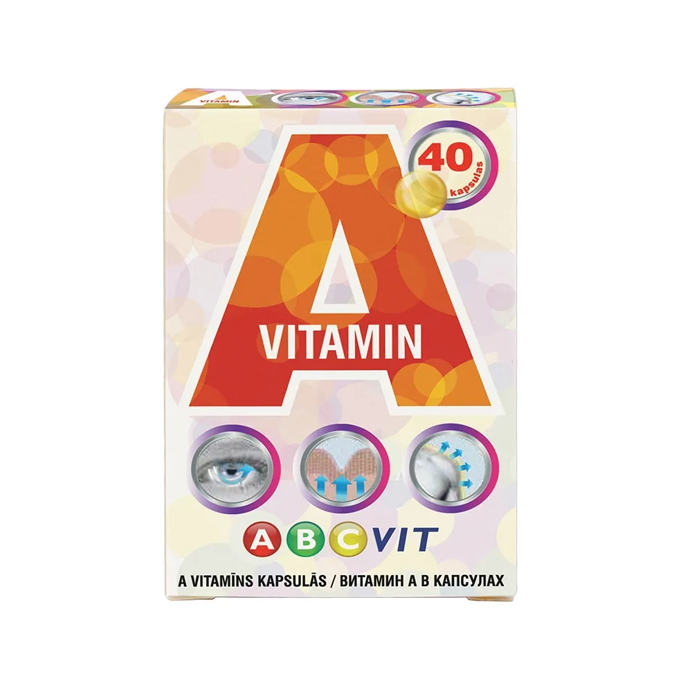 ABCVIT A vitamīns kapsulas, 40 gab. - Produkta attēls 