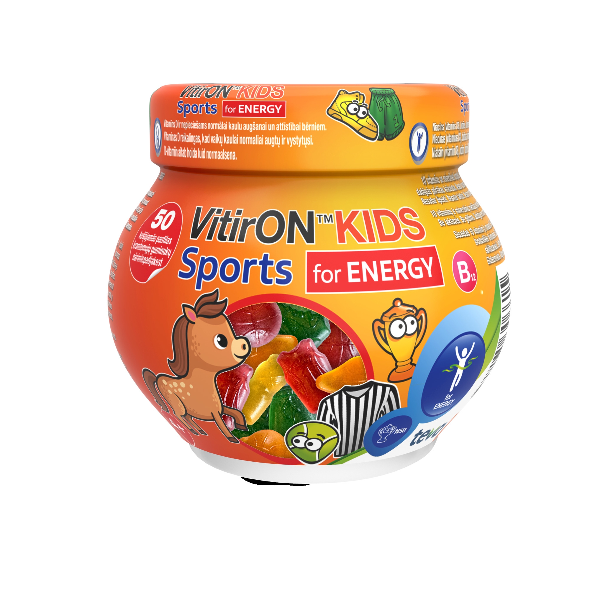 VITIRON™ Kids Sports enerģijai pastilas, 50 gab. - Produkta attēls 