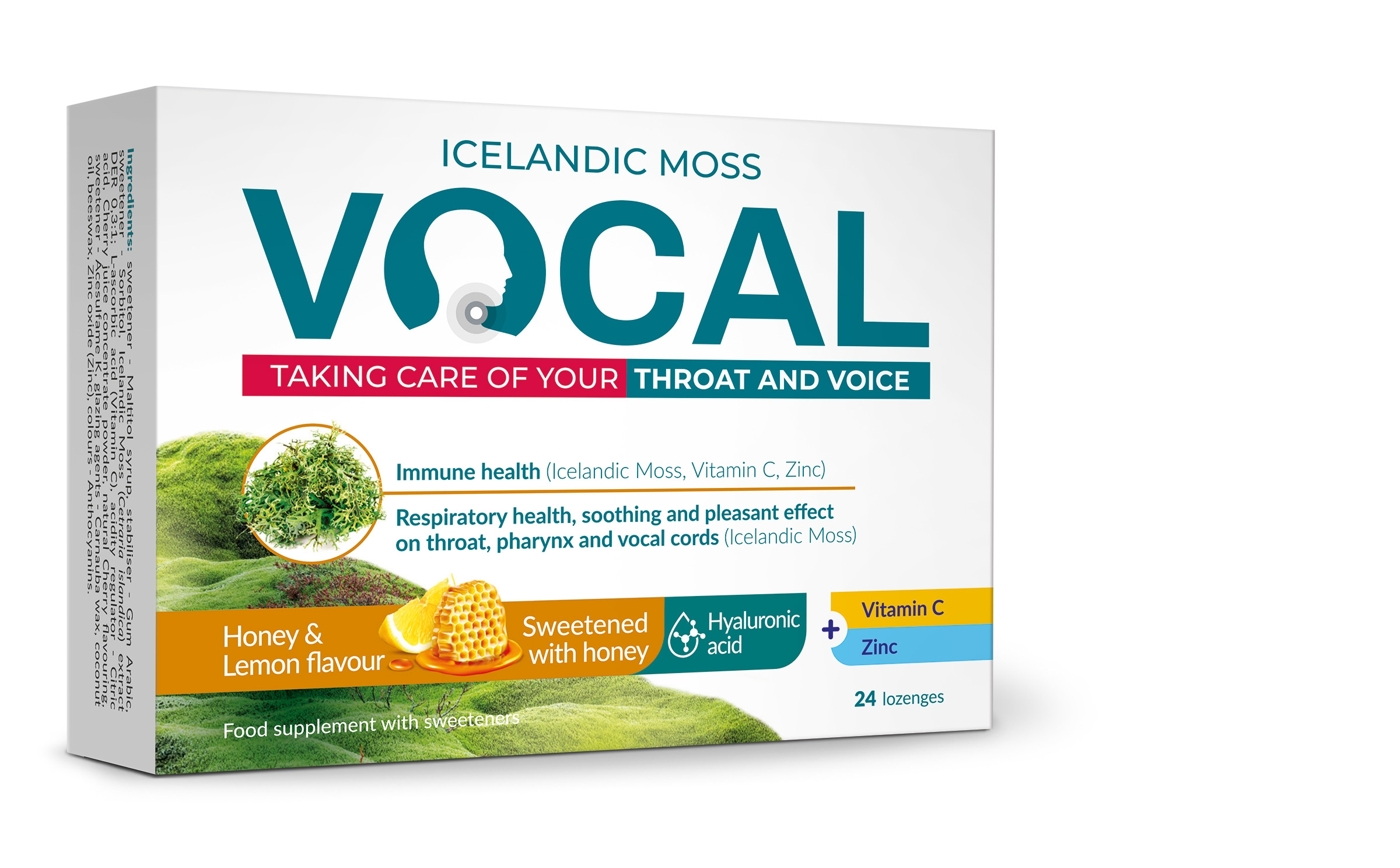 VOCAL pastilas ar citronu un medus garšu, 24 gab. - Produkta attēls 
