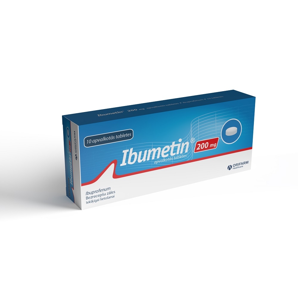 IBUMETIN® 200 mg apvalkotās tabletes, 10 gab - Produkta attēls 