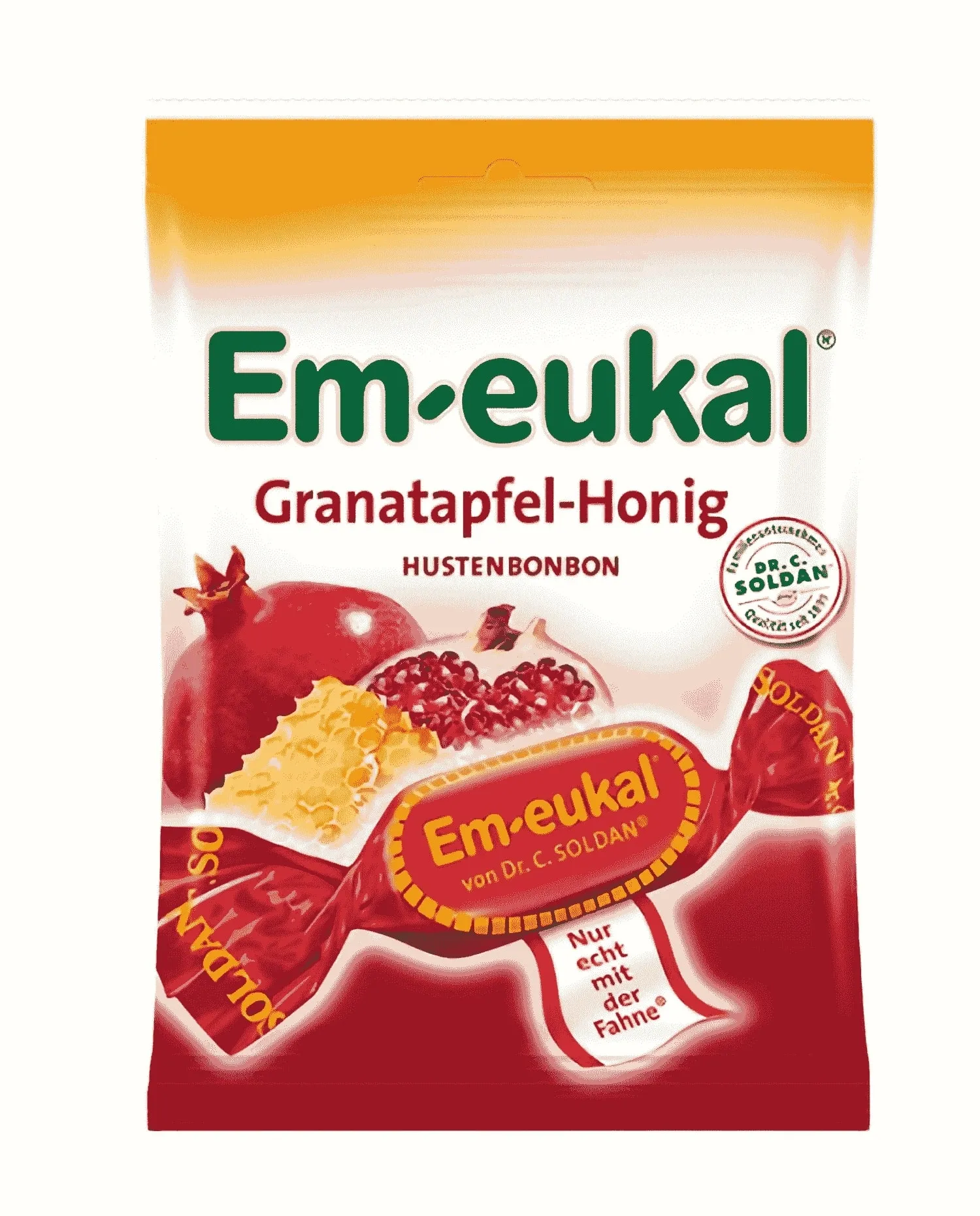EM-EUKAL ledenes granātābolu-medus ledenes ar C vitamīnu, 75 g - Produkta attēls 