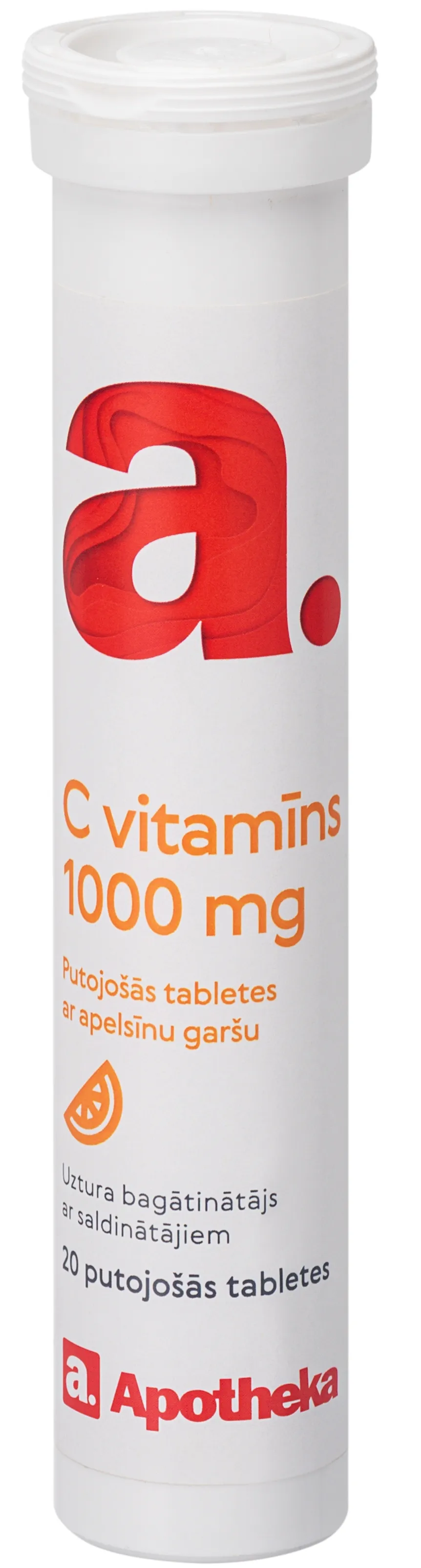 APOTHEKA C vitamīns 1000 mg putojošas tabletes, 20 gab - Produkta attēls 