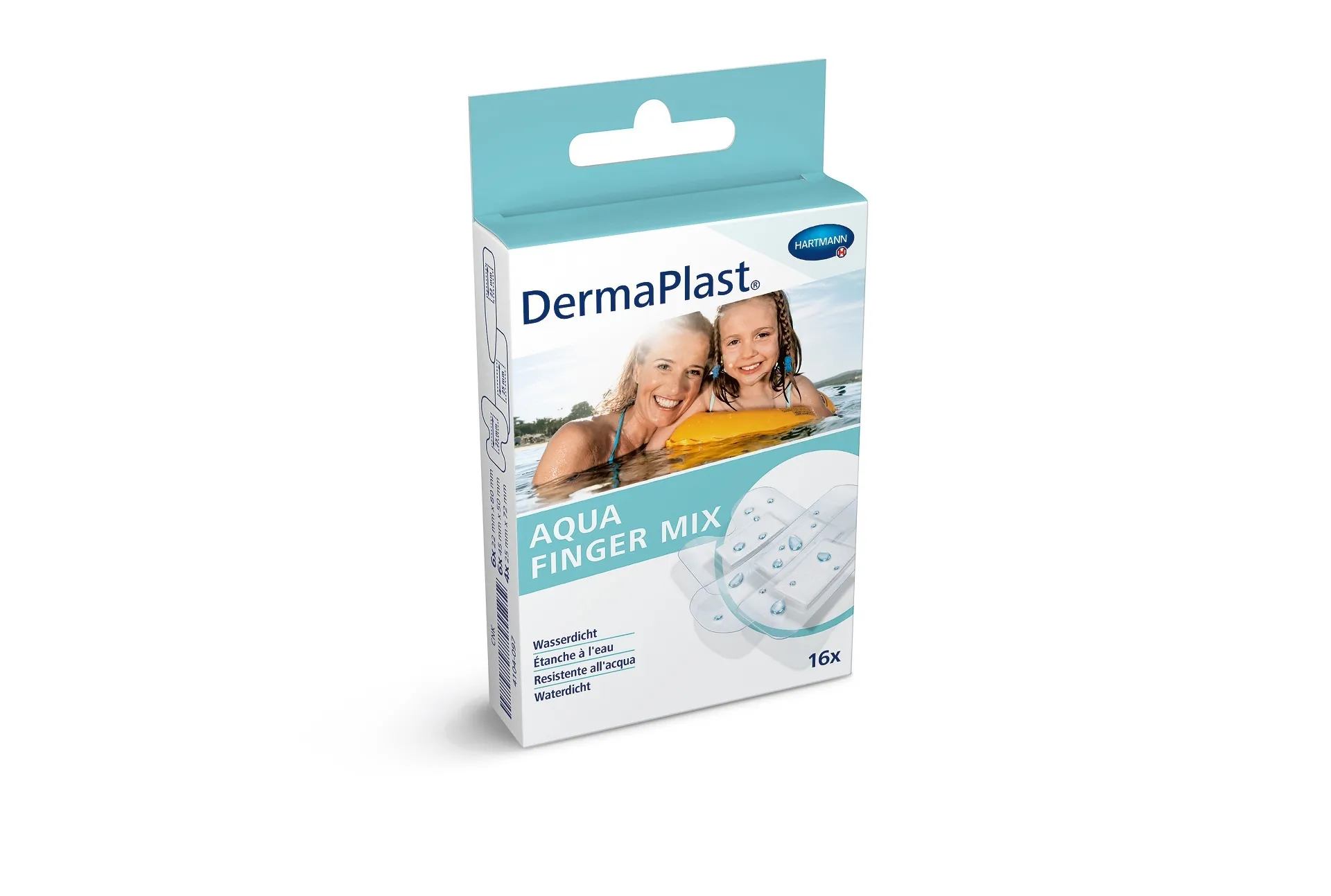 DERMAPLAST Aqua Finger Mix plāksteri, 16 gab - Produkta attēls 