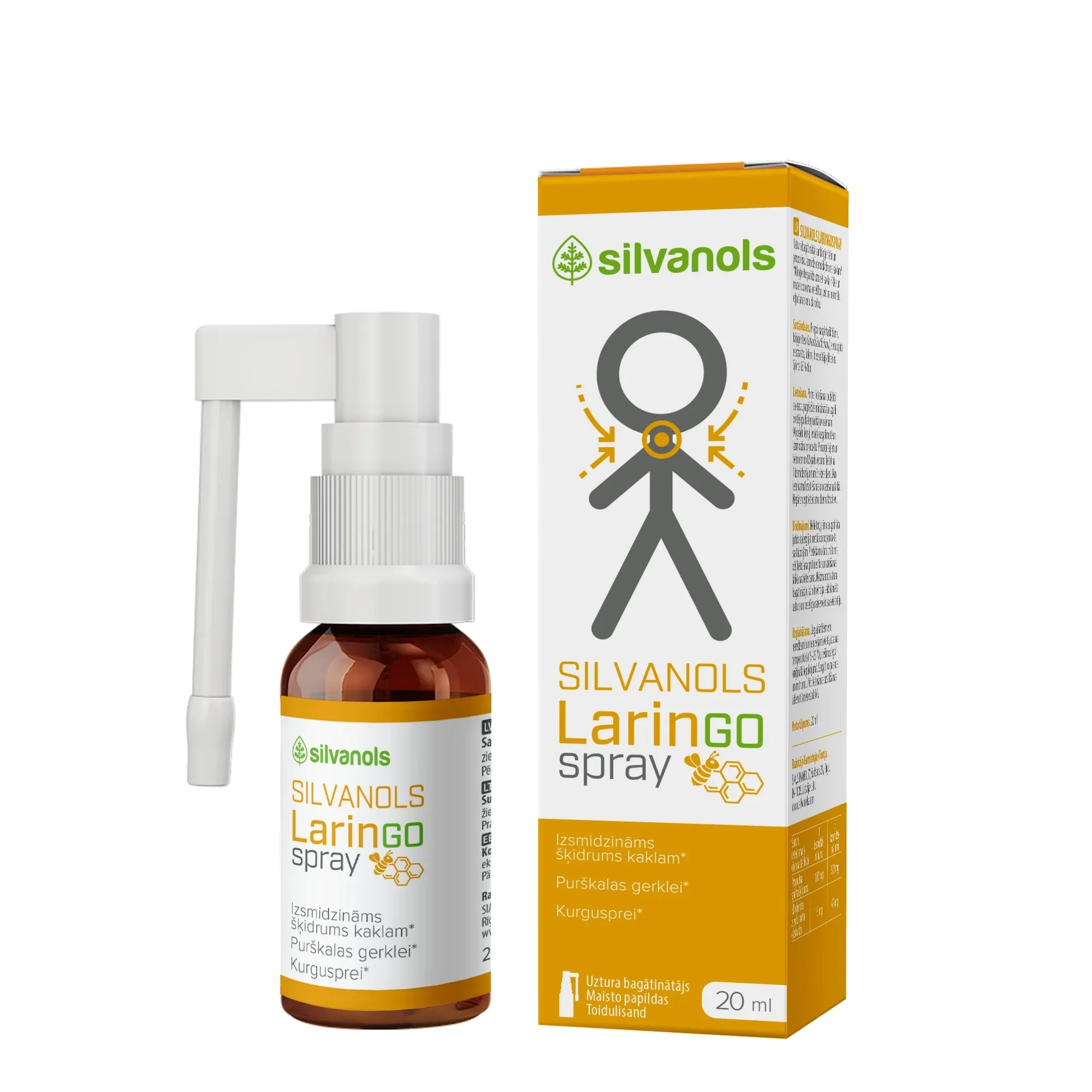 SILVANOLS Laringospray aerosols, 20 ml - Produkta attēls 