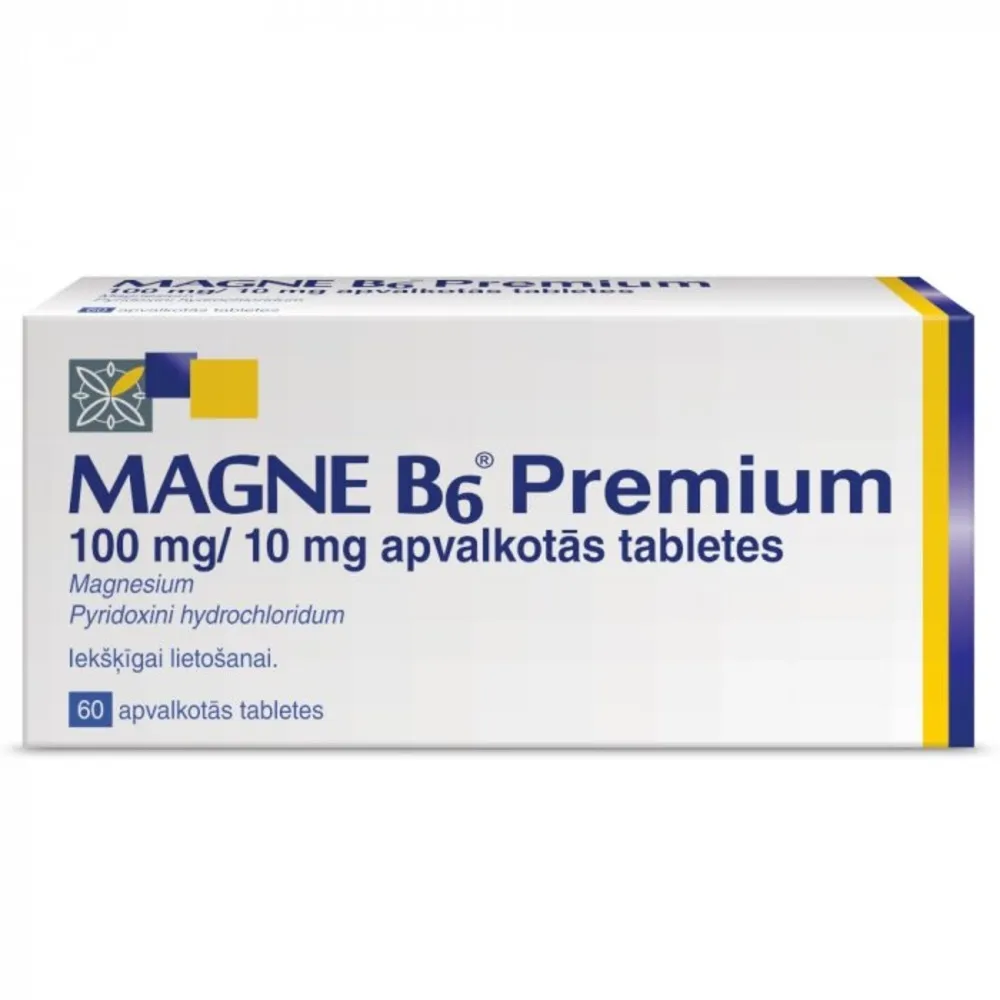 MAGNE-B6 PREMIUM 100MG/10MG APV.TBL N60 - Produkta attēls 