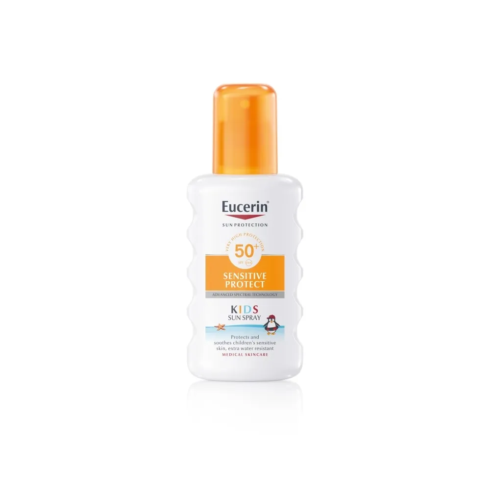 EUCERIN Kids Sun Sensitive Protect SPF50+ izsmidzināms sauļošanās aizsarglīdzeklis bērniem, 200 ml - Produkta attēls 
