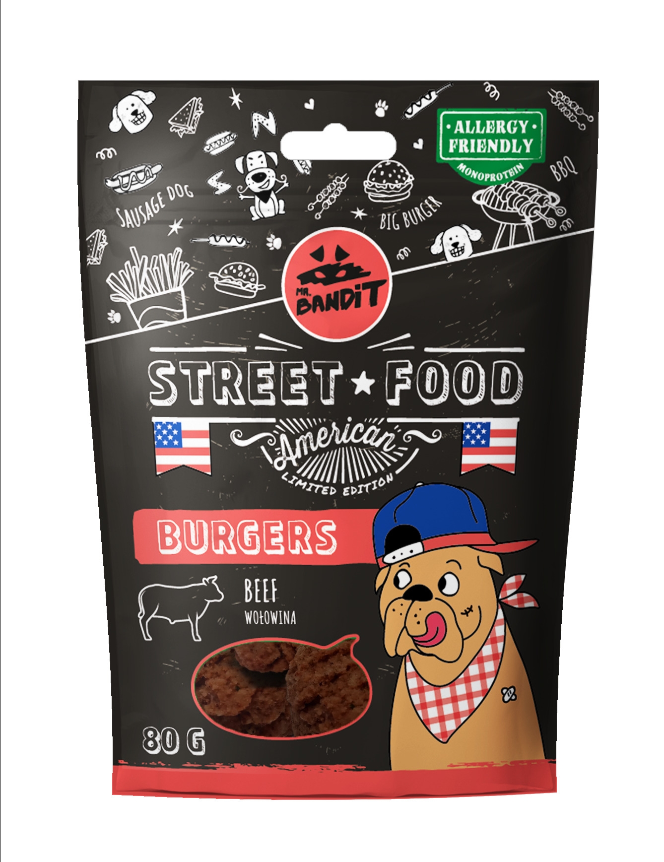 MR.BANDIT STREET FOOD BURGERS AR LIELLOPU 80G - Produkta attēls 