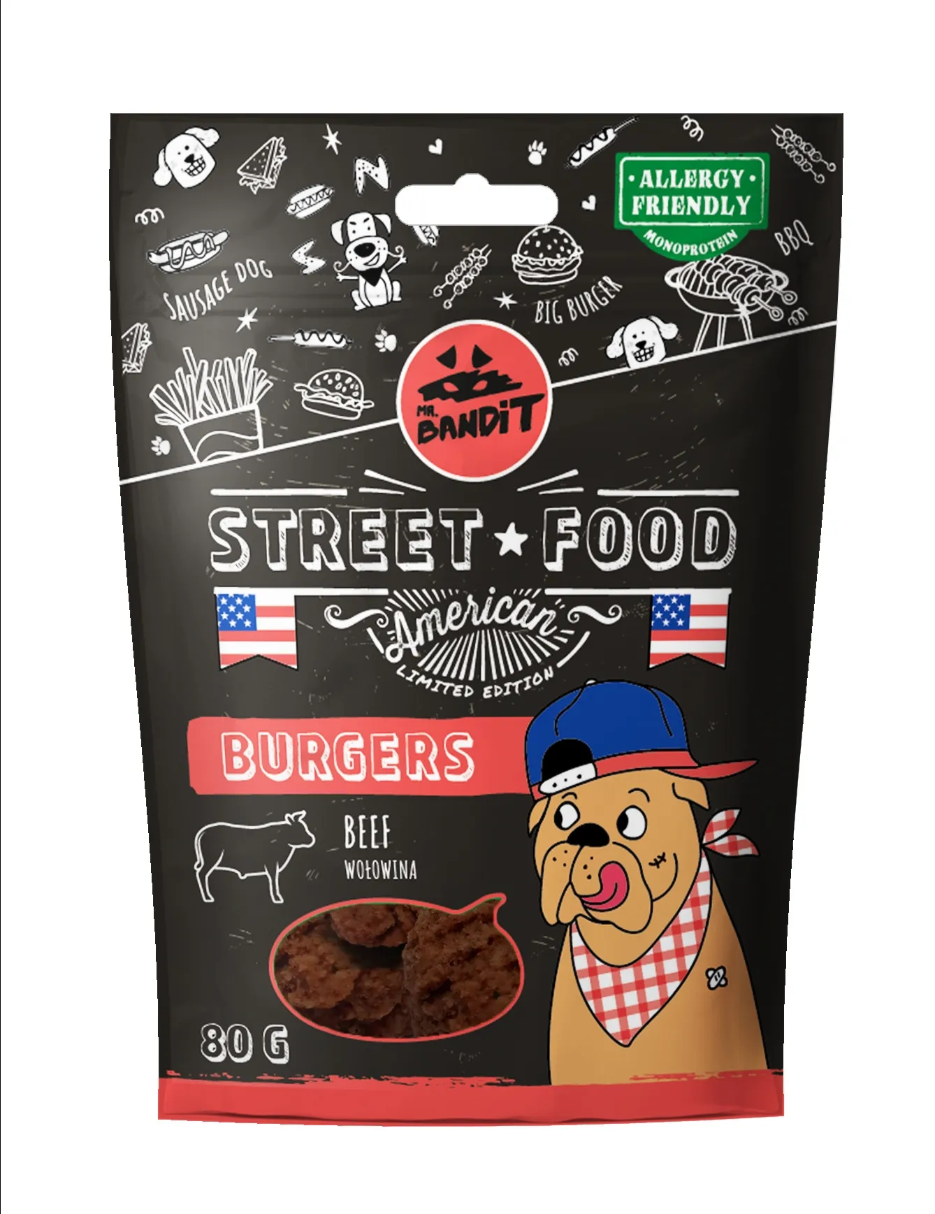 MR.BANDIT STREET FOOD BURGERS AR LIELLOPU 80G - Produkta attēls 