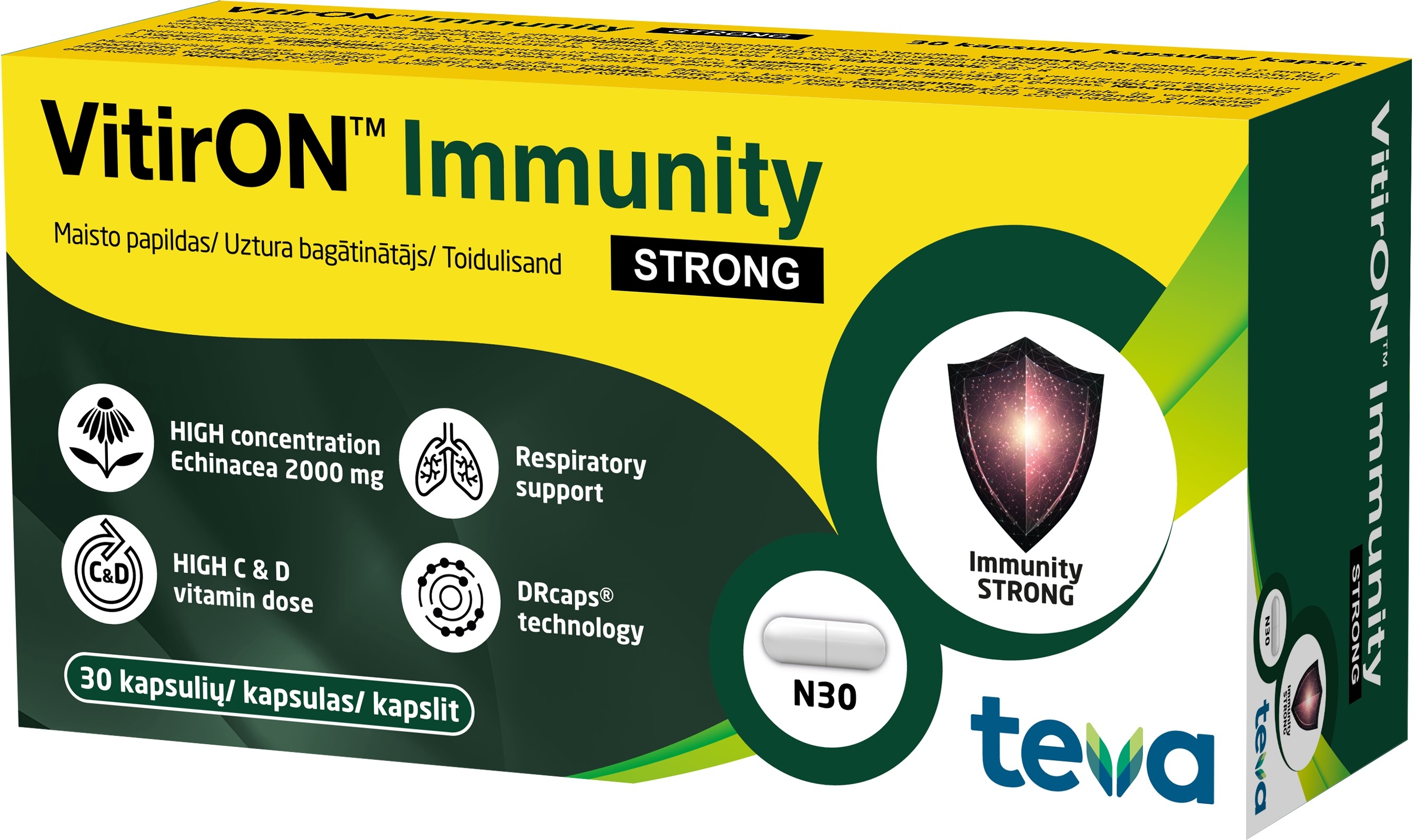 VITIRON™ Immunity Strong kapsulas, 30 gab. - Produkta attēls 