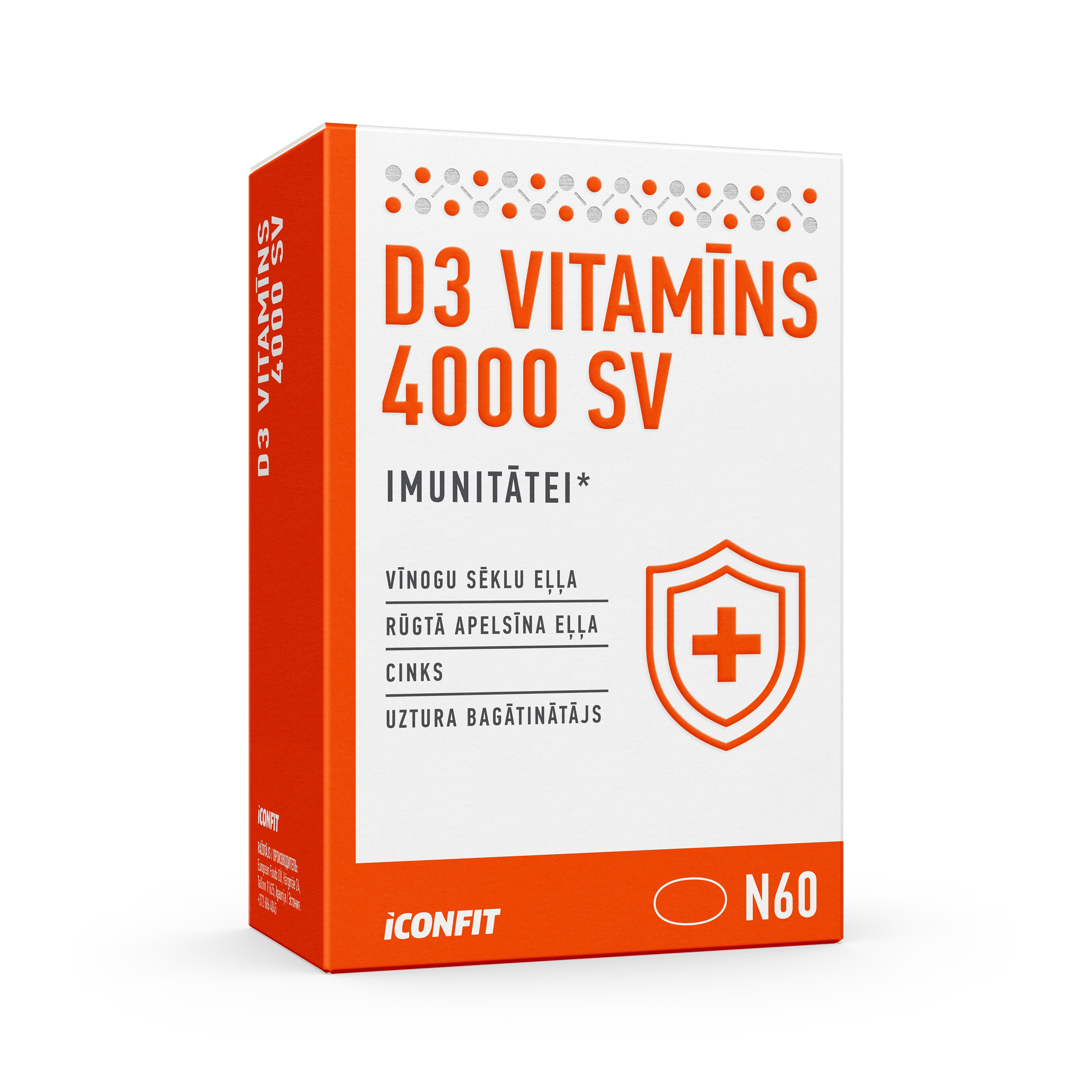 ICONFIT D3 vitamīns 4000 SV kapsulas Imunitātei, 90 gab. - Produkta attēls 
