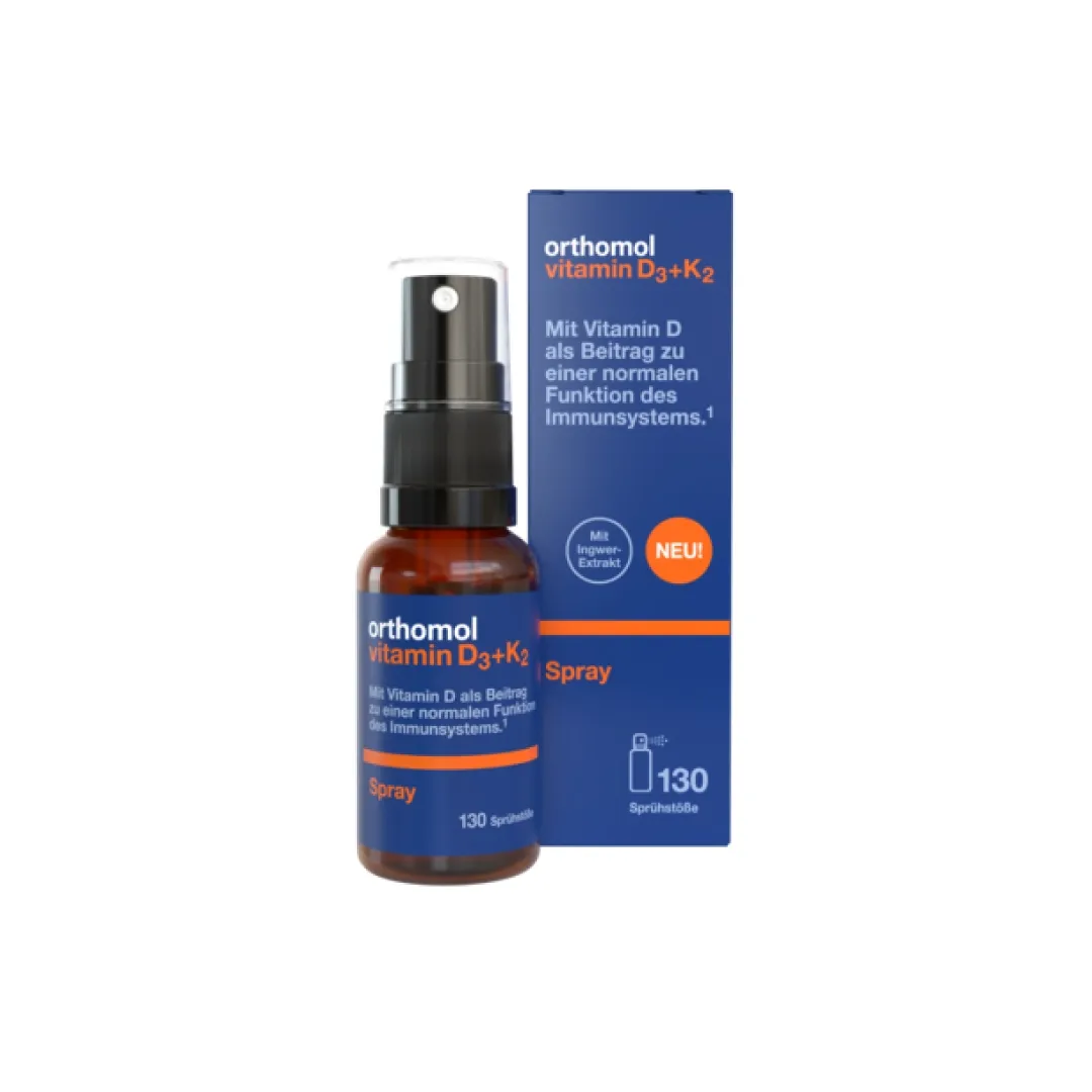 ORTHOMOL vitamīns D3 + K2 aerosols 130 devas, 20 ml - Produkta attēls 