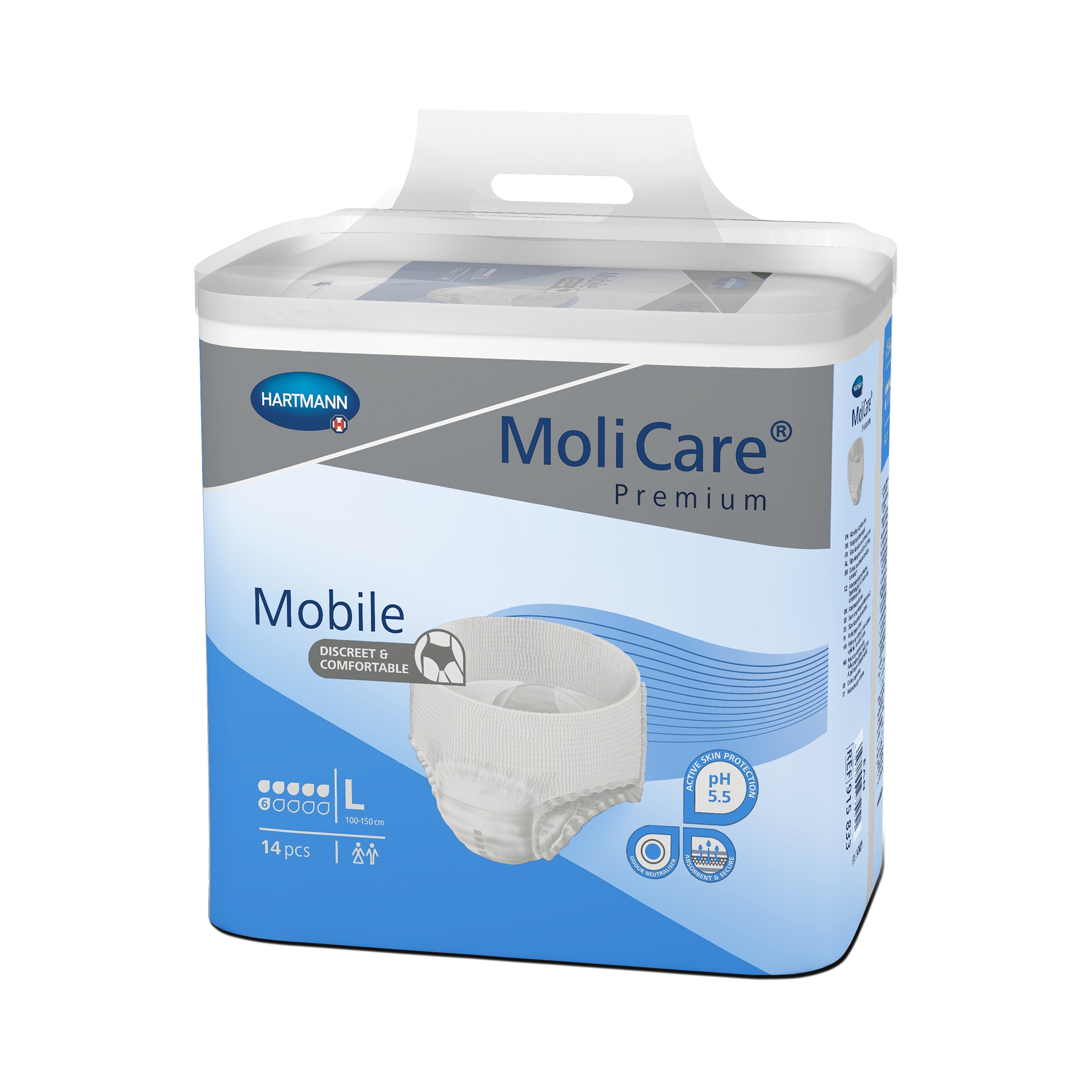 MOLICARE Premium Mobile bikses (L izmērs,6 lāses), 14 gab - Produkta attēls 
