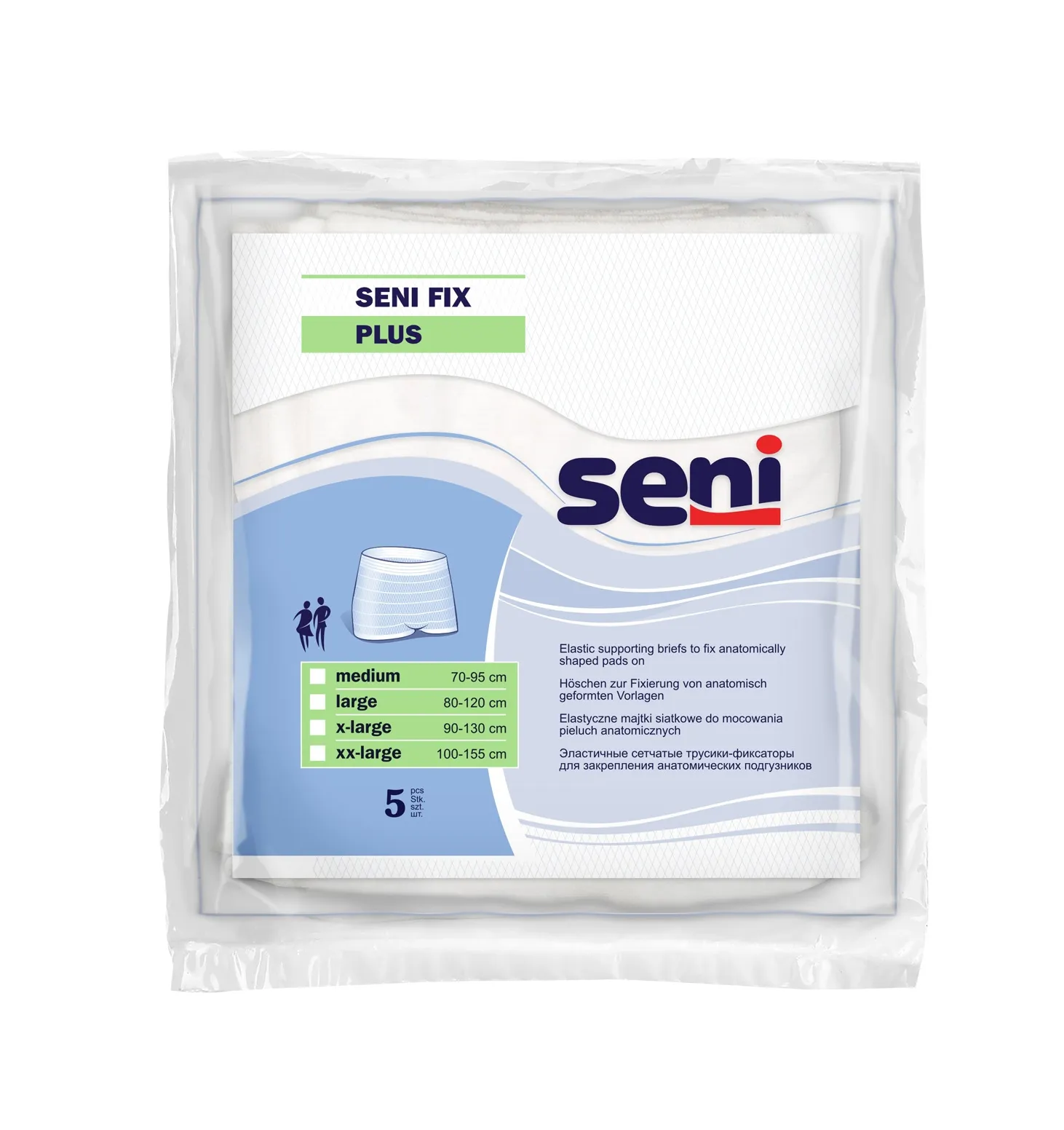 SENI FIX PLUS fiksējošās tīkliņbiksītes, L izmērs, 5 gab. - Produkta attēls 